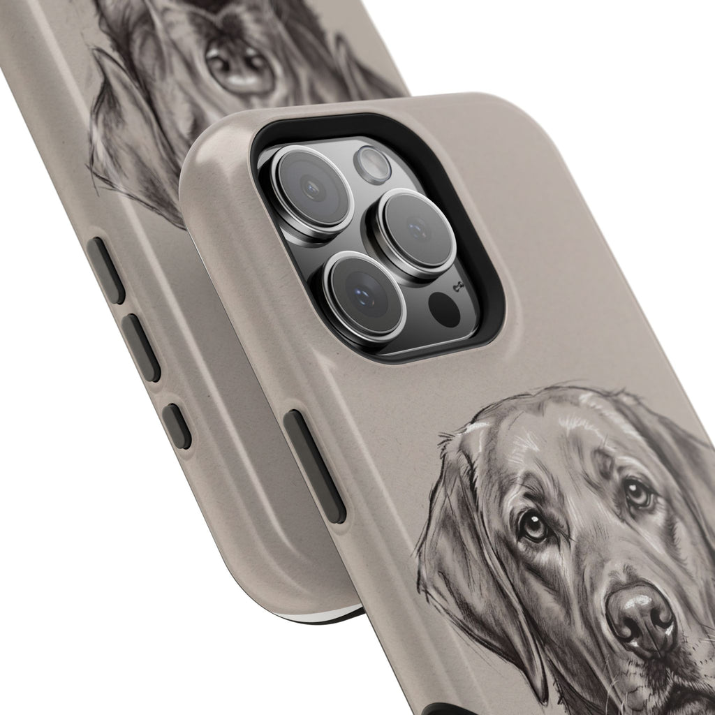 Charcoal Sketch Labrador Phone Case — Tough Magnetic Case with Wireless Charging
