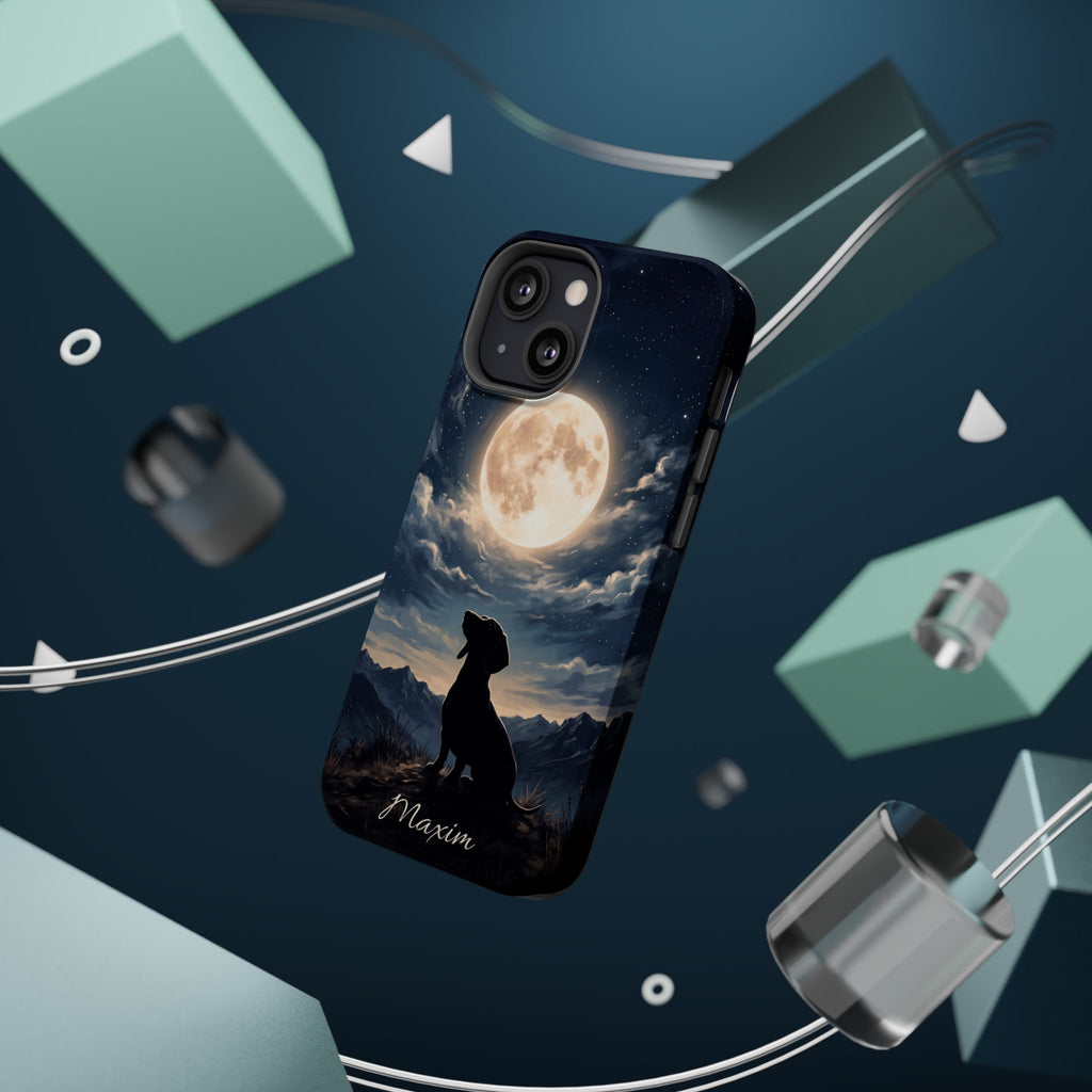 Personalized Dachshund Moonlight Phone Case — Wireless Charging Cover