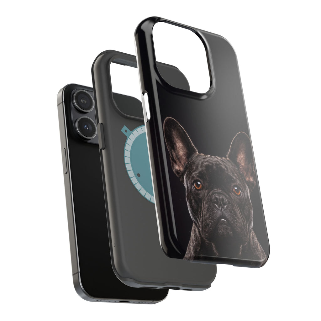 Black French Bulldog Phone Case — Impact-Resistant Wireless Charging Cover
