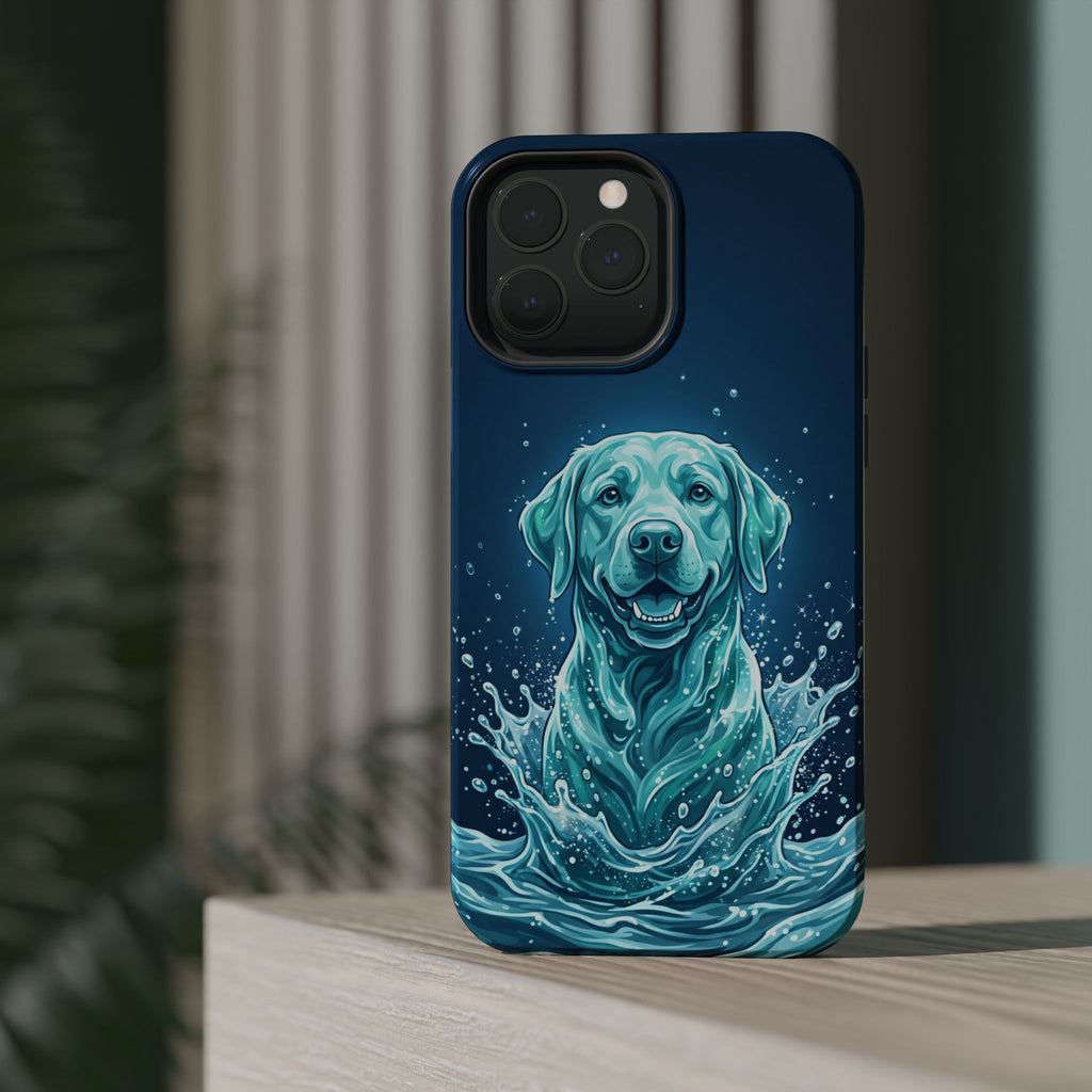 Water Splash Labrador Phone Case — Tough Magnetic Case with Wireless Charging