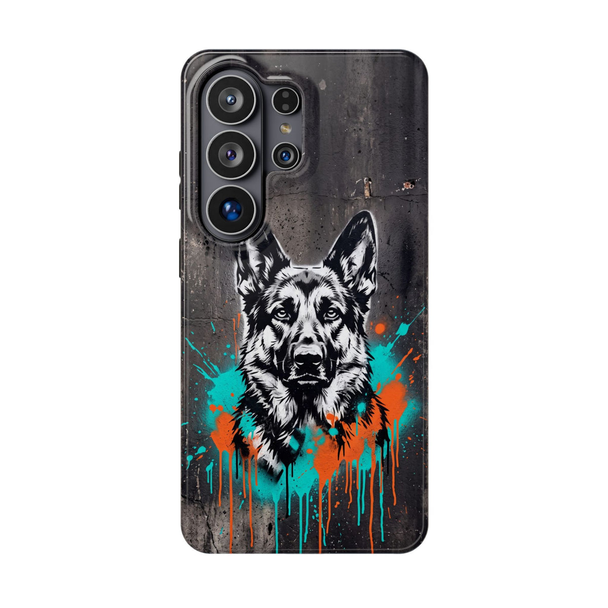 German Shepherd Phone Case | Graffiti Street Art — Tough Magnetic Case with Wireless Charging