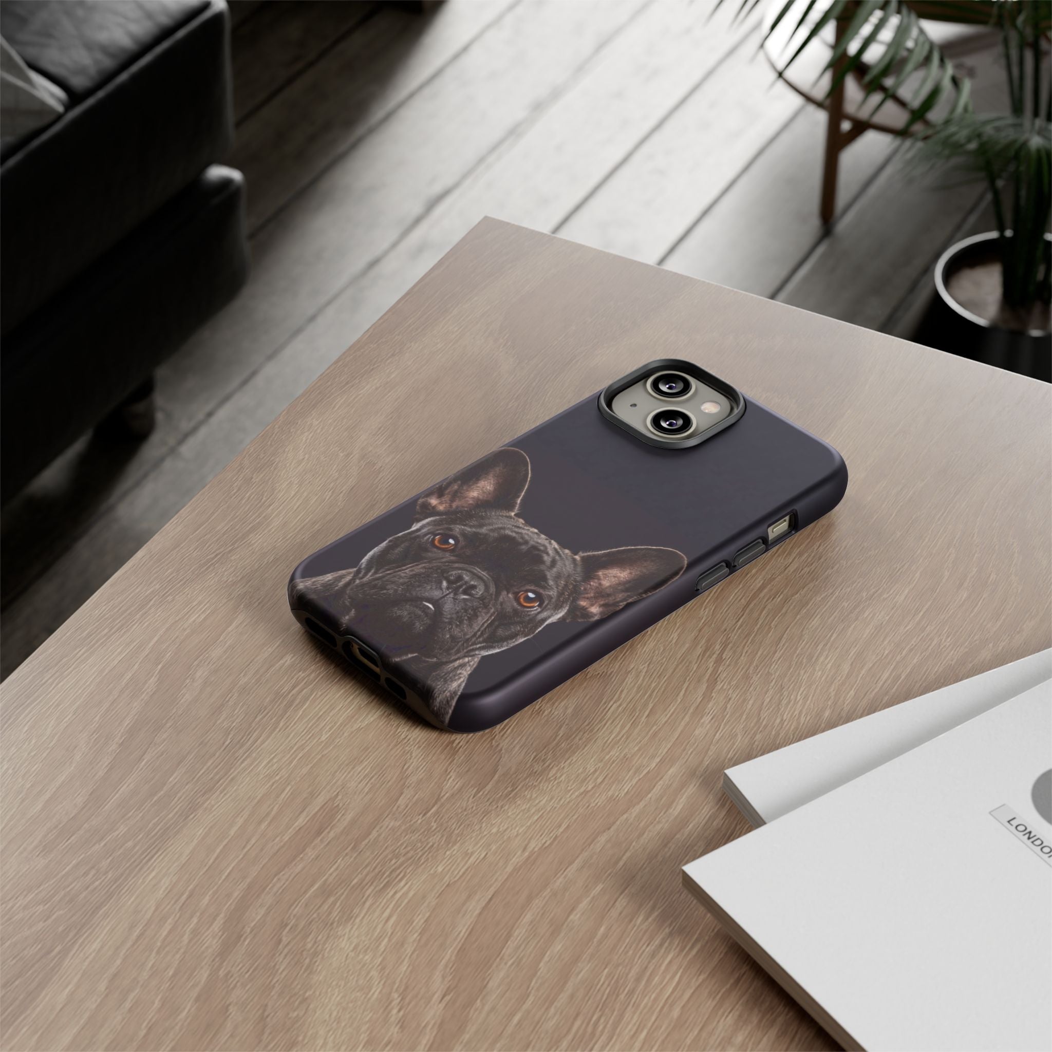 Front-Facing French Bulldog Phone Case | Dramatic Black Studio Portrait | Samsung & iPhone