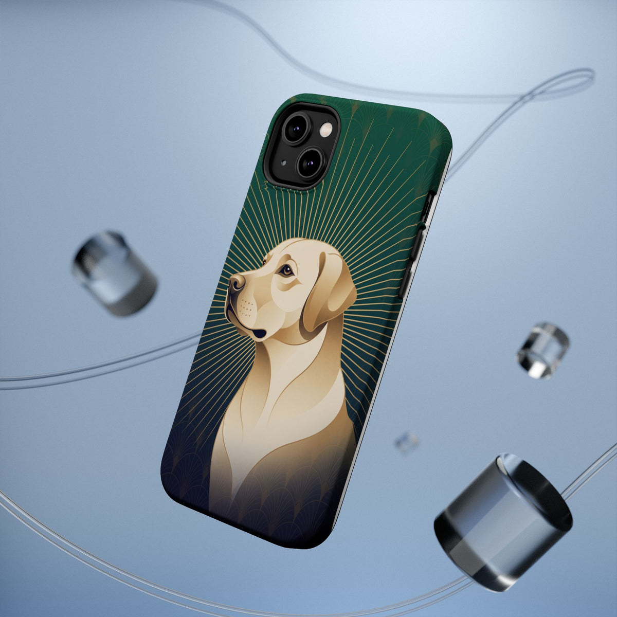 Art Deco Labrador Phone Case — Tough Magnetic Case with Wireless Charging
