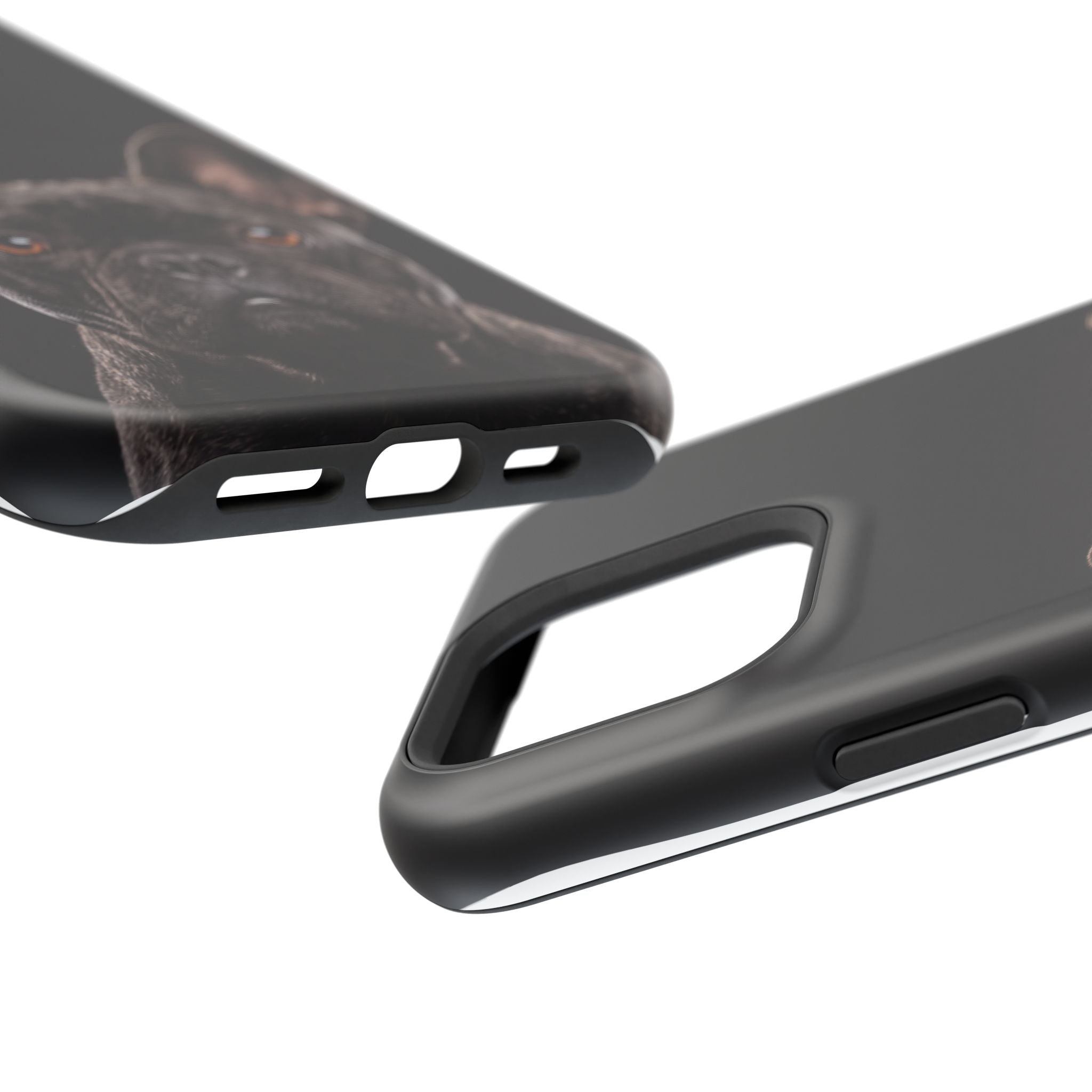 Black French Bulldog Phone Case — Impact-Resistant Wireless Charging Cover