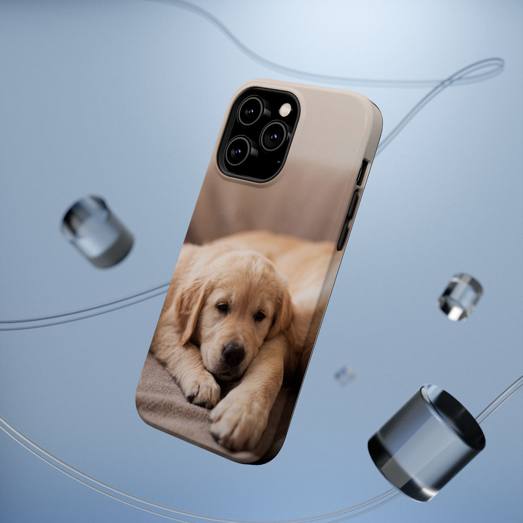 Golden Retriever Puppy Phone Case — Impact-Resistant Wireless Charging Cover