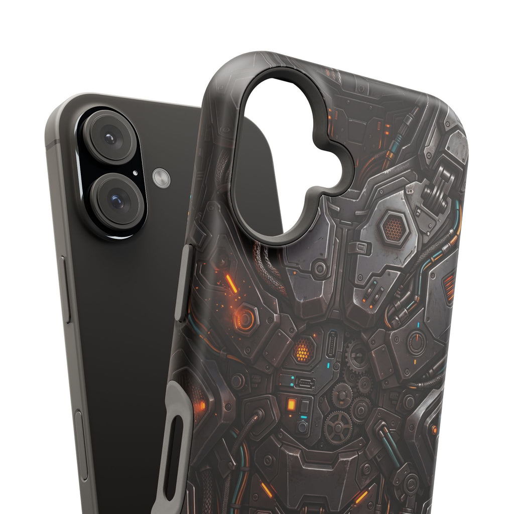 Mech Armor Phone Case — Industrial Circuit Wireless Charging Cover