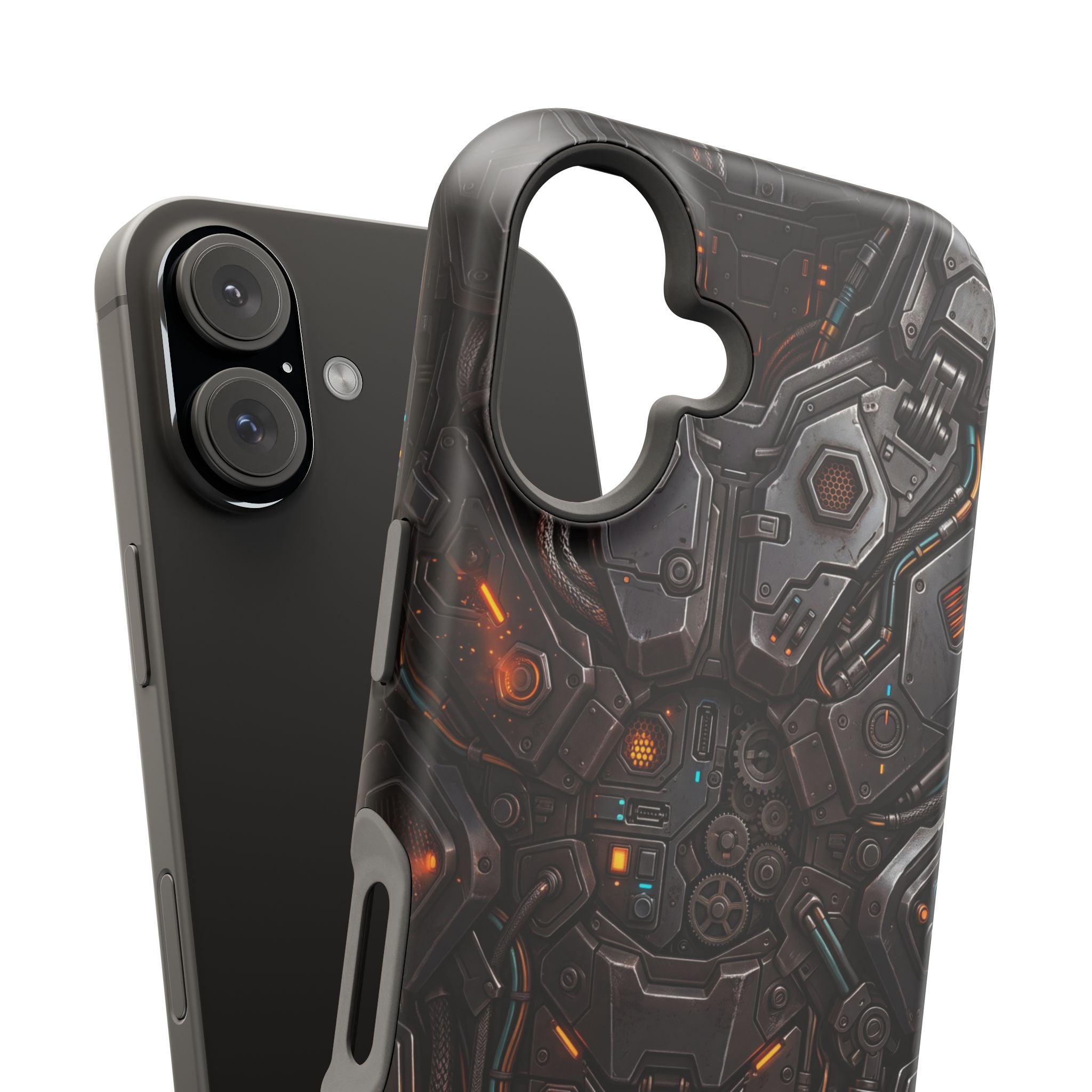 Mech Armor Phone Case — Industrial Circuit Wireless Charging Cover