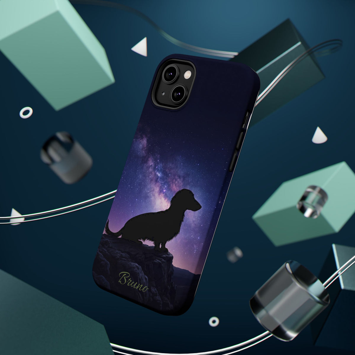 Personalized Dachshund Starry Night Phone Case — Wireless Charging Cover