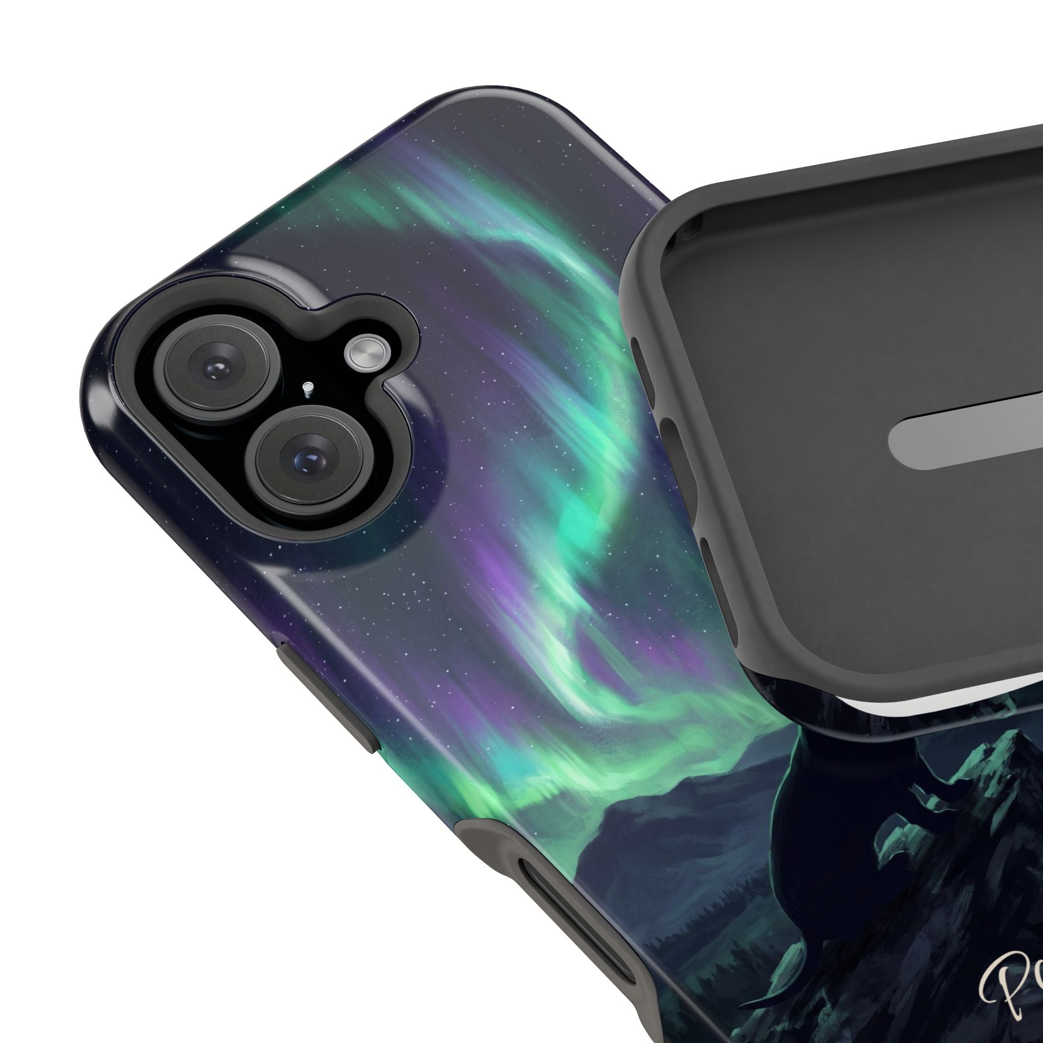 Personalized Dachshund Northern Lights Phone Case — Wireless Charging Cover