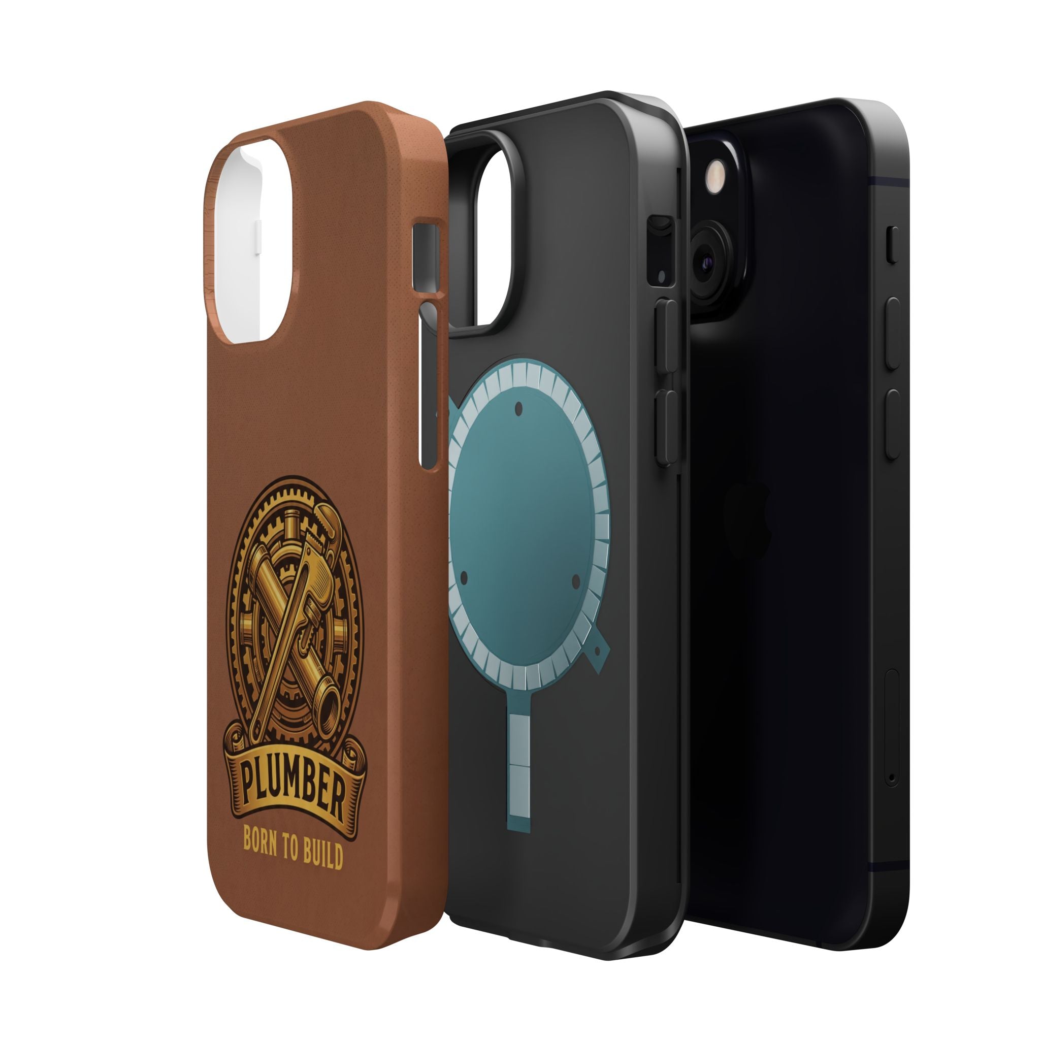 Plumber Born to Build Phone Case — Badge Wireless Charging Cover