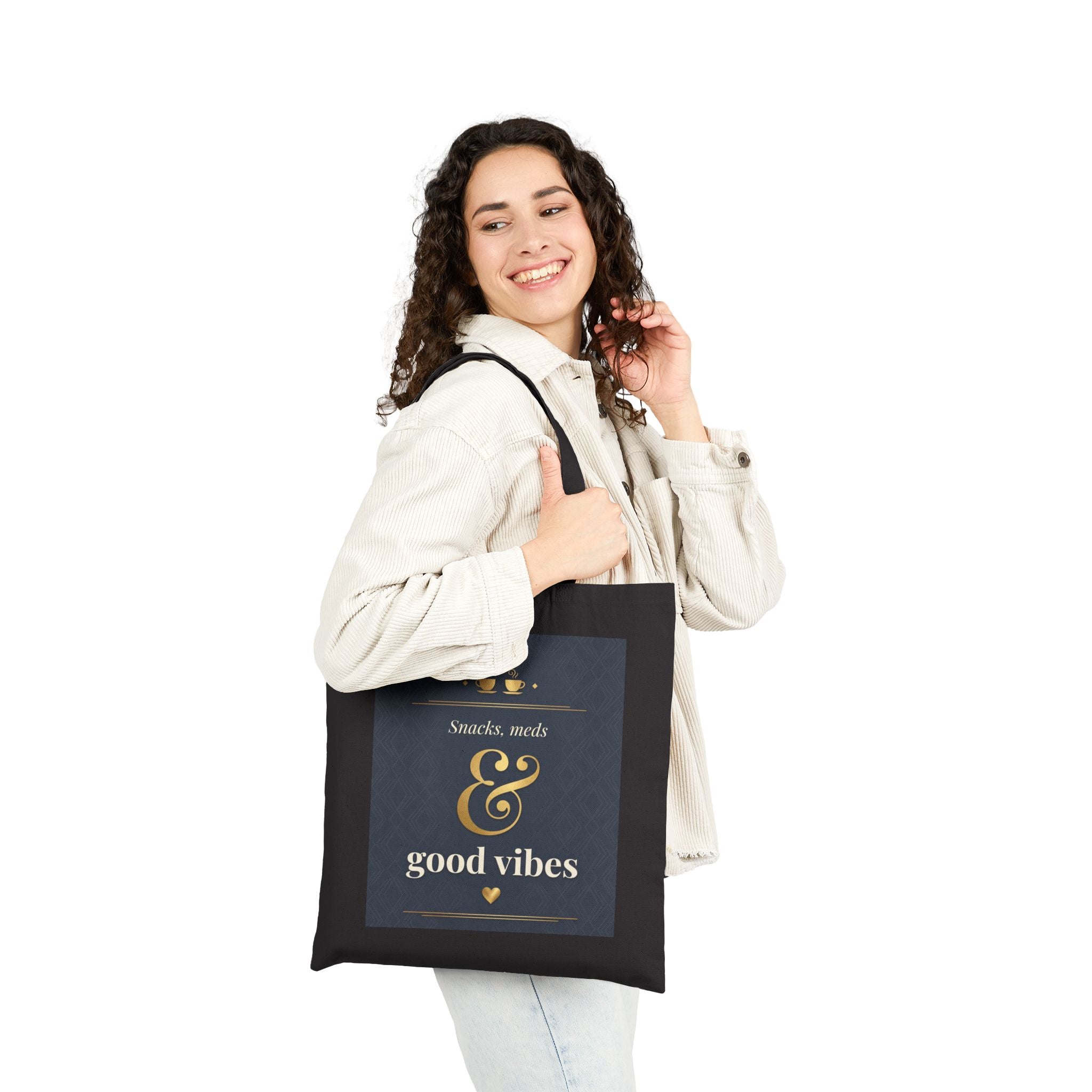 Nurse Tote Bag – Scrubs Meds & Good vibes – Cotton Canvas Tote Bag for Nurses