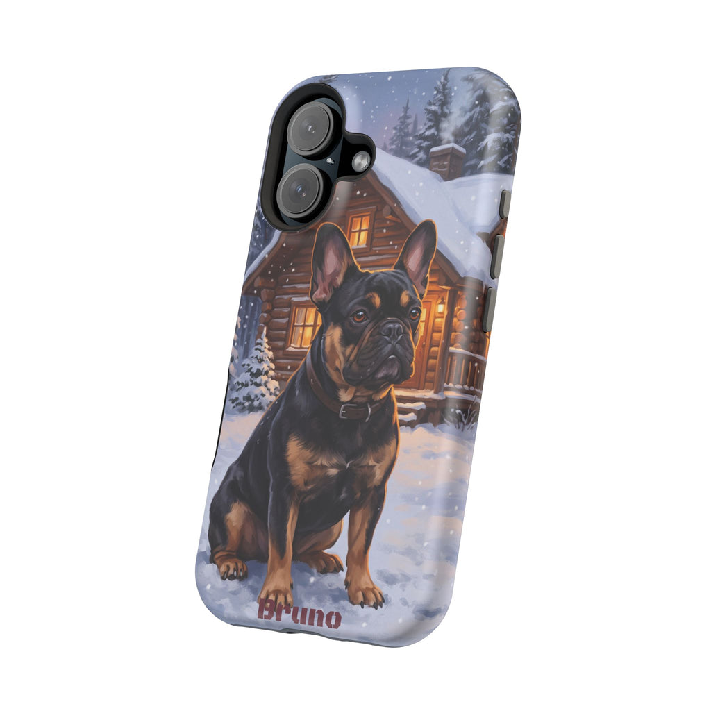 Personalized French Bulldog Cozy Cabin Phone Case — Wireless Charging Cover
