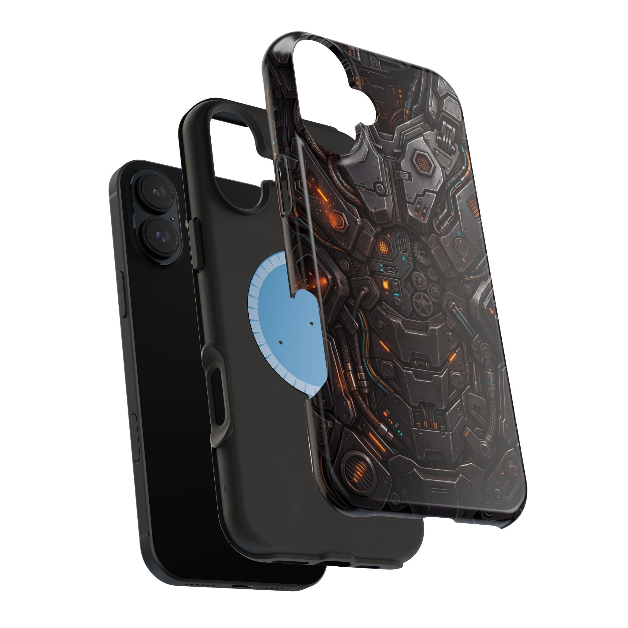 Mech Armor Phone Case — Industrial Circuit Wireless Charging Cover