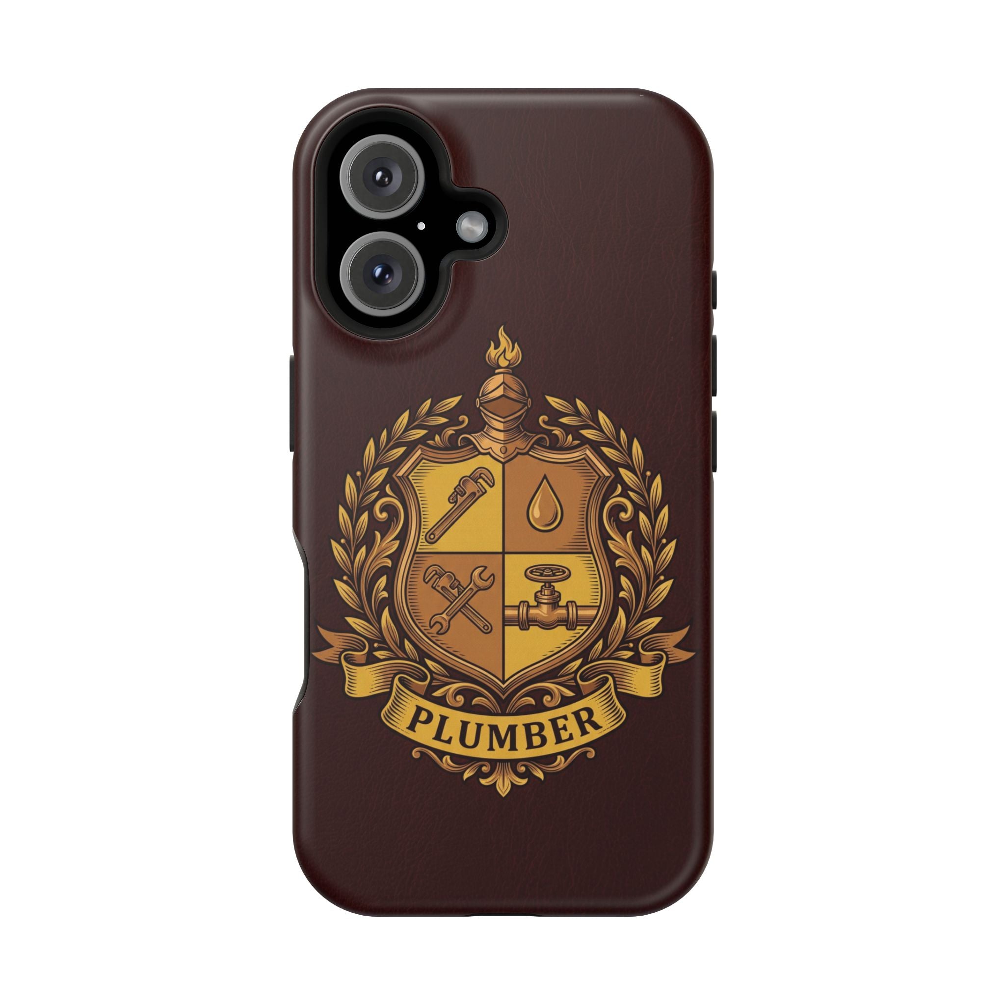 Plumber Crest Phone Case — Heraldic Shield Wireless Charging Cover