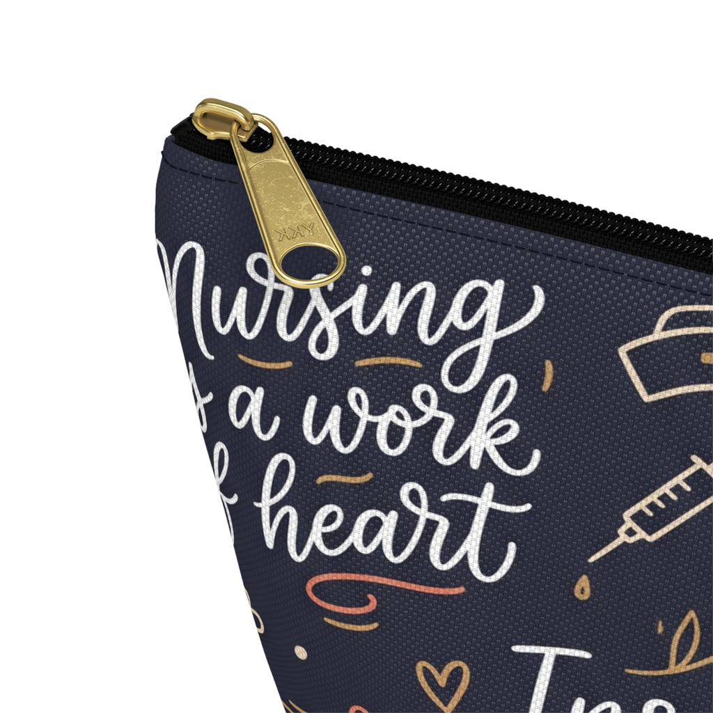Nursing Boho Quote Accessory Pouch — T-Bottom Zipper Bag