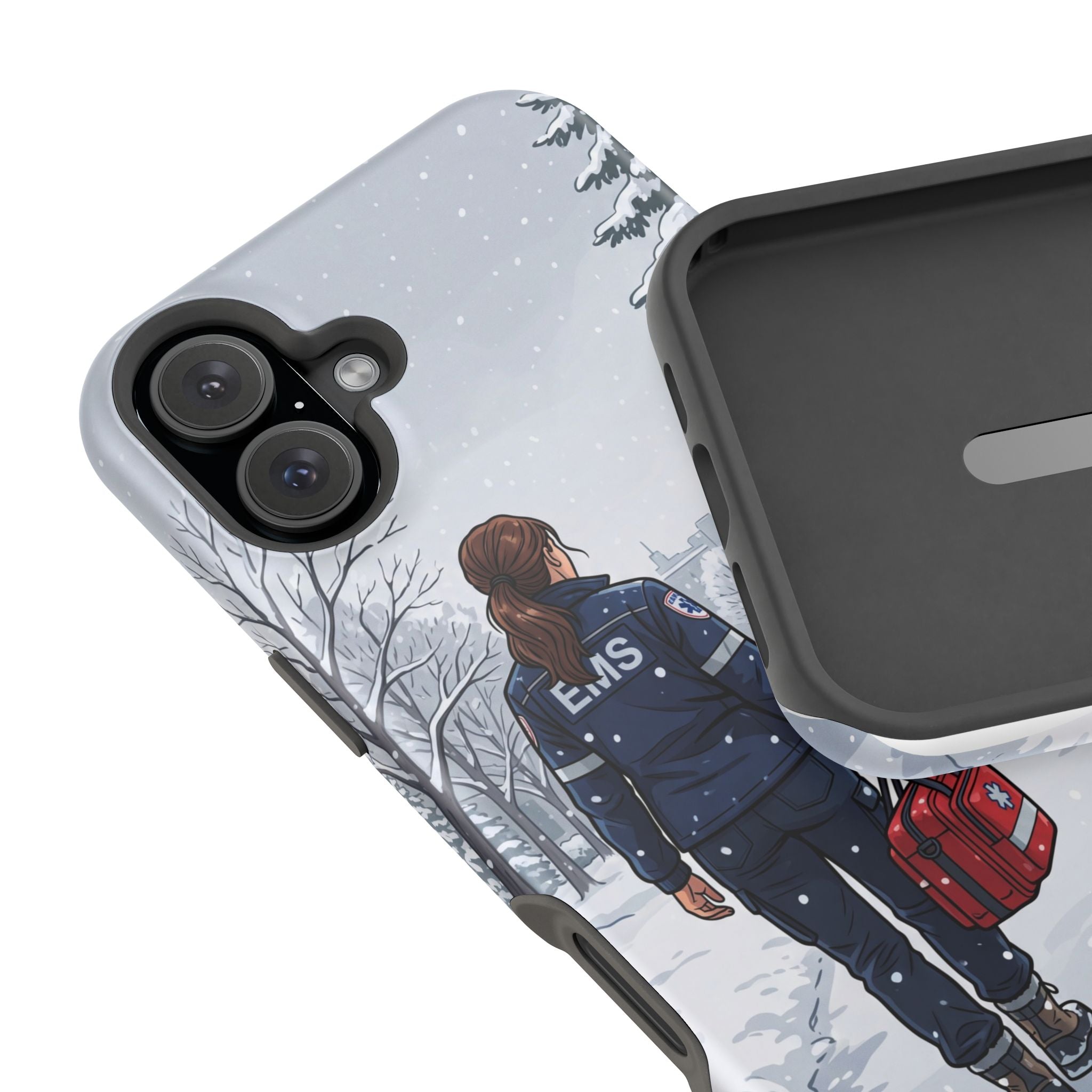 Paramedic/EMT Winter Phone Case — Magnetic Wireless Charging Cover