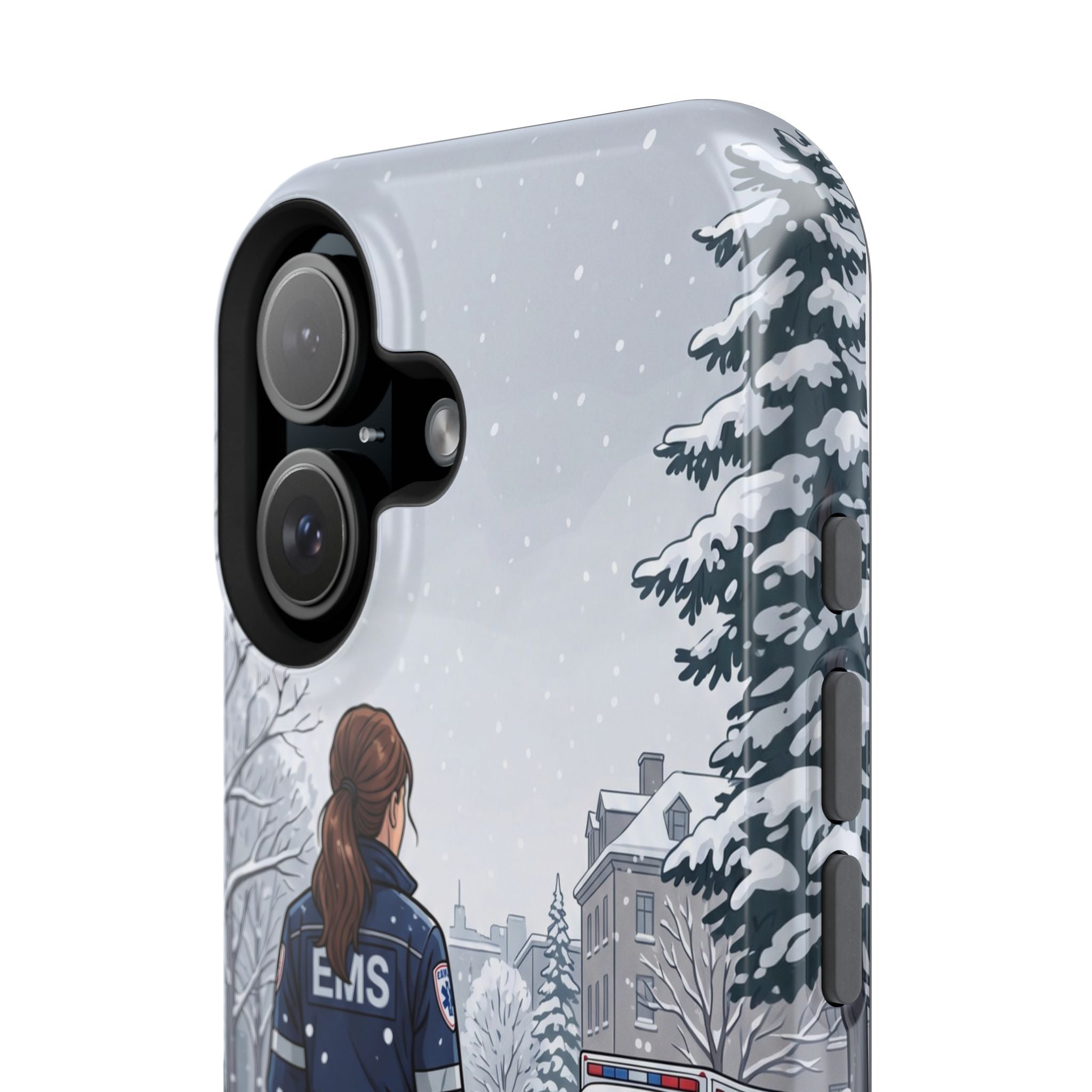 Paramedic/EMT Winter Phone Case — Magnetic Wireless Charging Cover