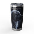 Golden Retriever Tumbler Personalized – 20 oz Stainless Steel Travel Mug with Custom Name, Dark Portrait Design