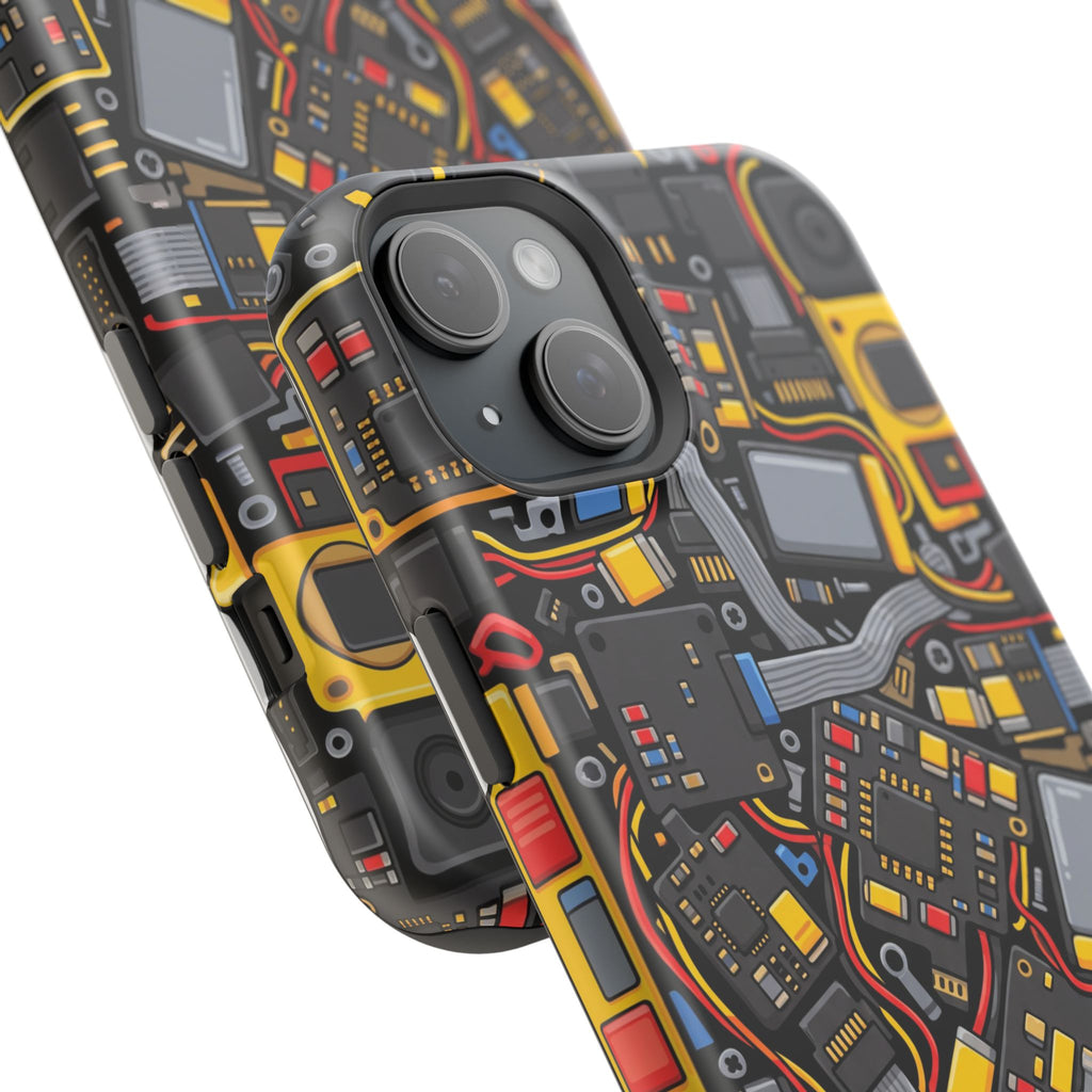 Voltage Board Phone Case — Yellow Circuit Wireless Charging Cover