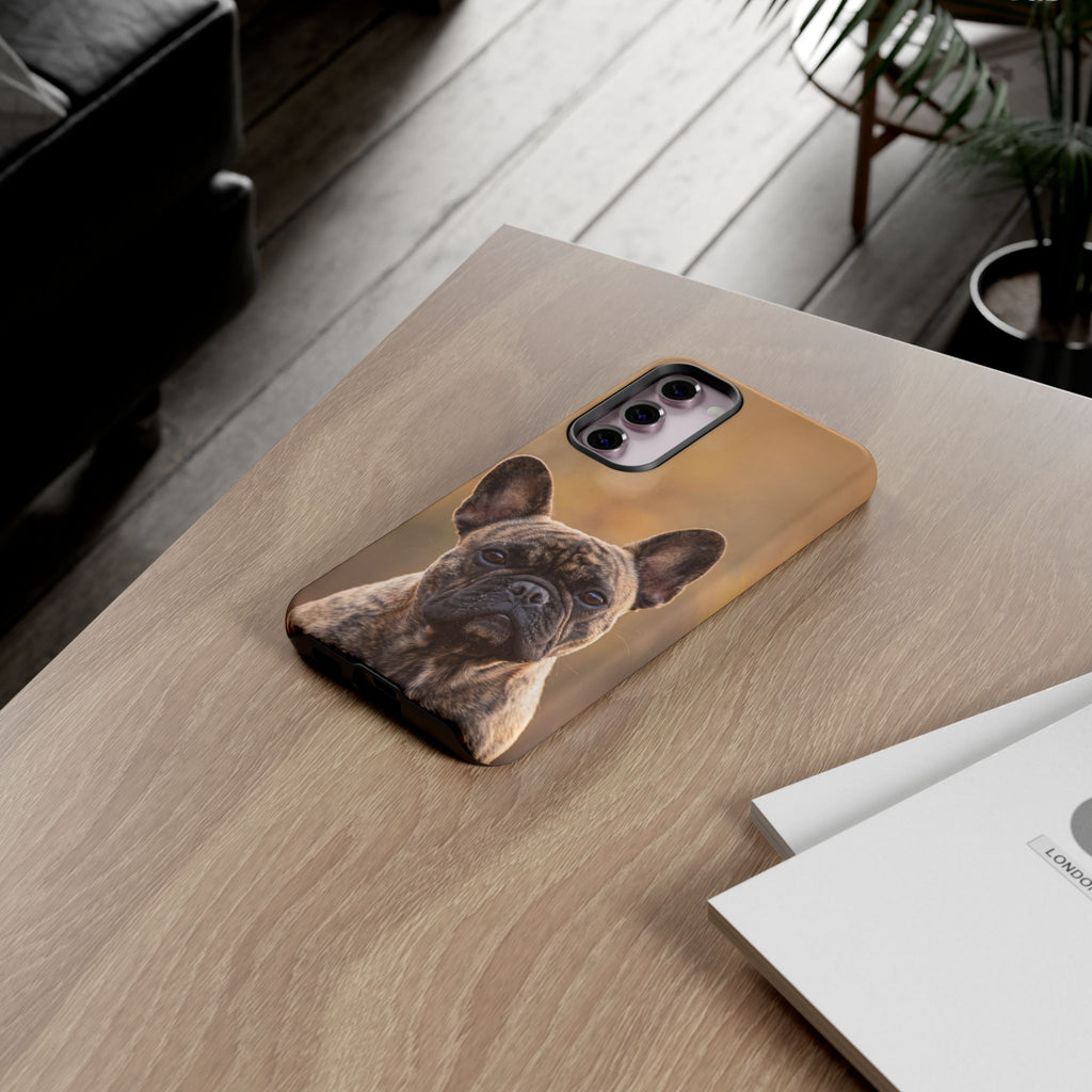 French Bulldog Portrait Phone Case | Realistic Brindle Frenchie Photo Case | iPhone & Samsung