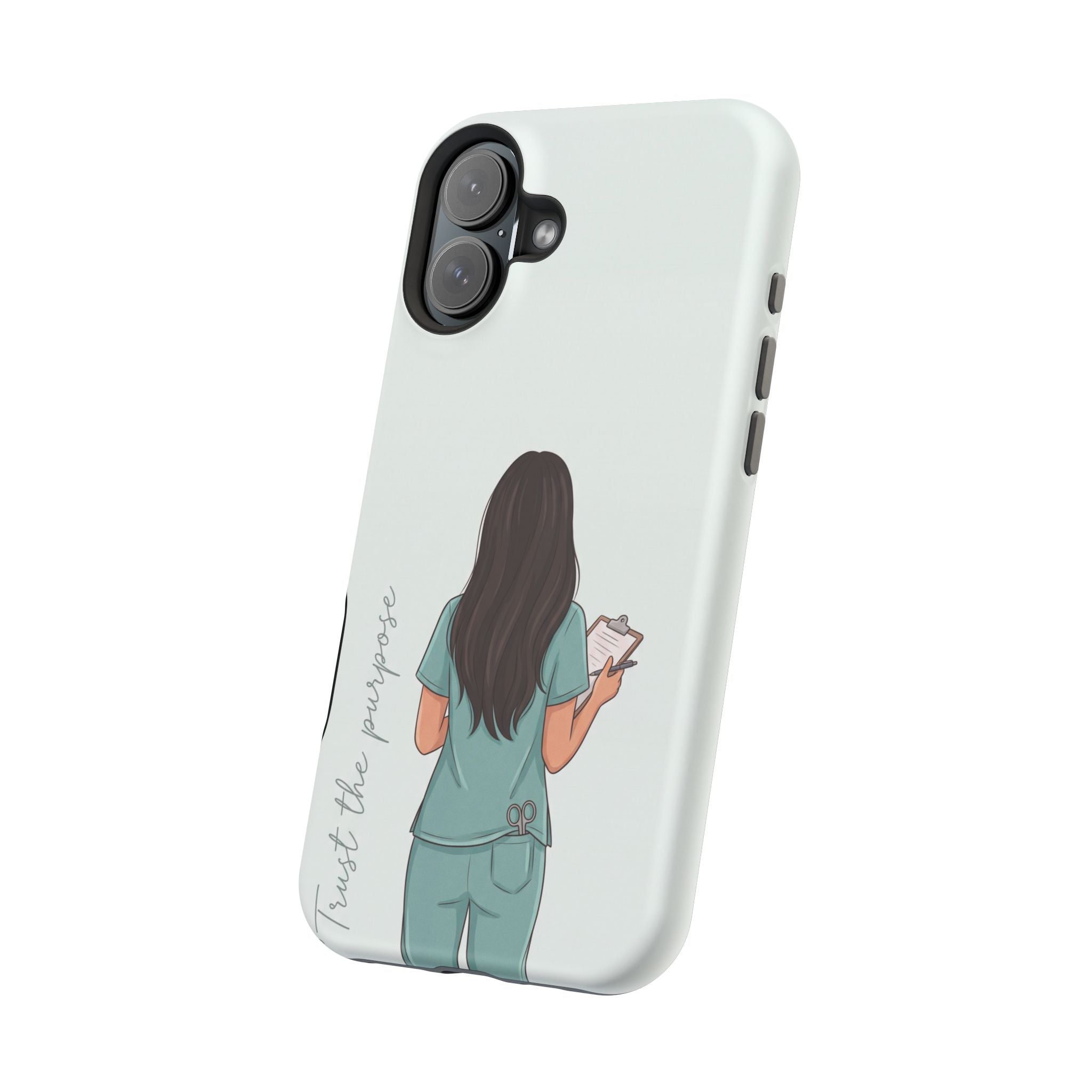 Nurse Illustration Phone Case — Impact-Resistant Wireless Charging Cover