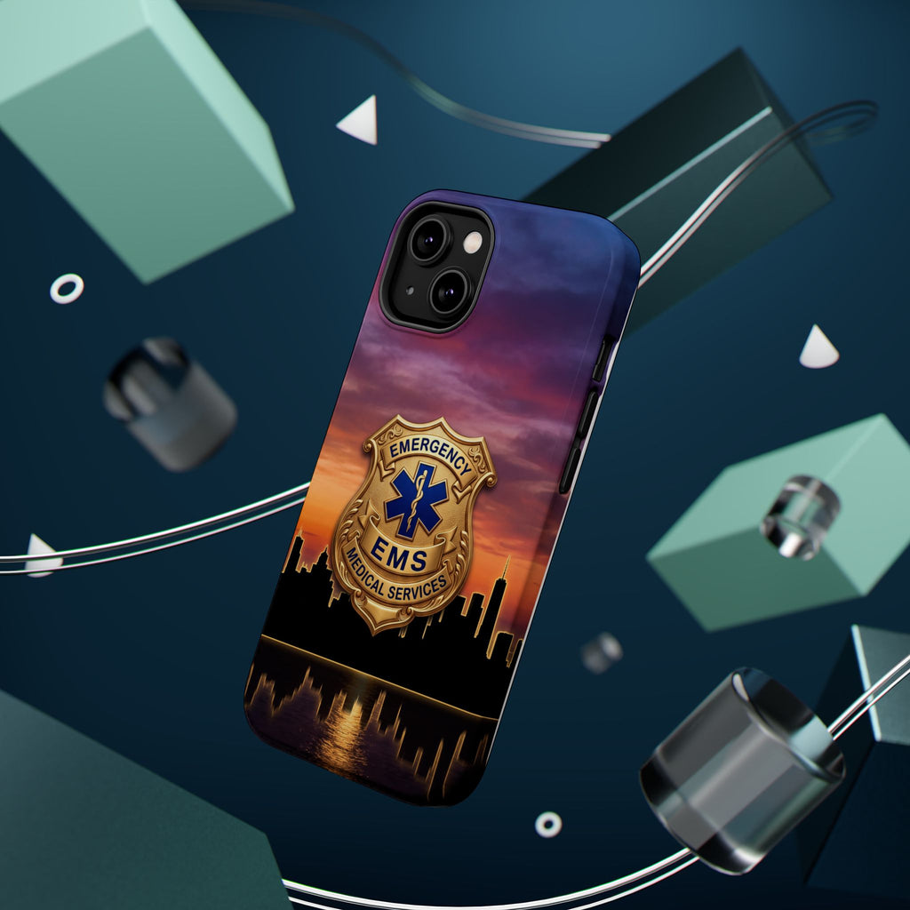 EMS Badge Sunset Skyline Phone Case — Magnetic Wireless Charging Cover