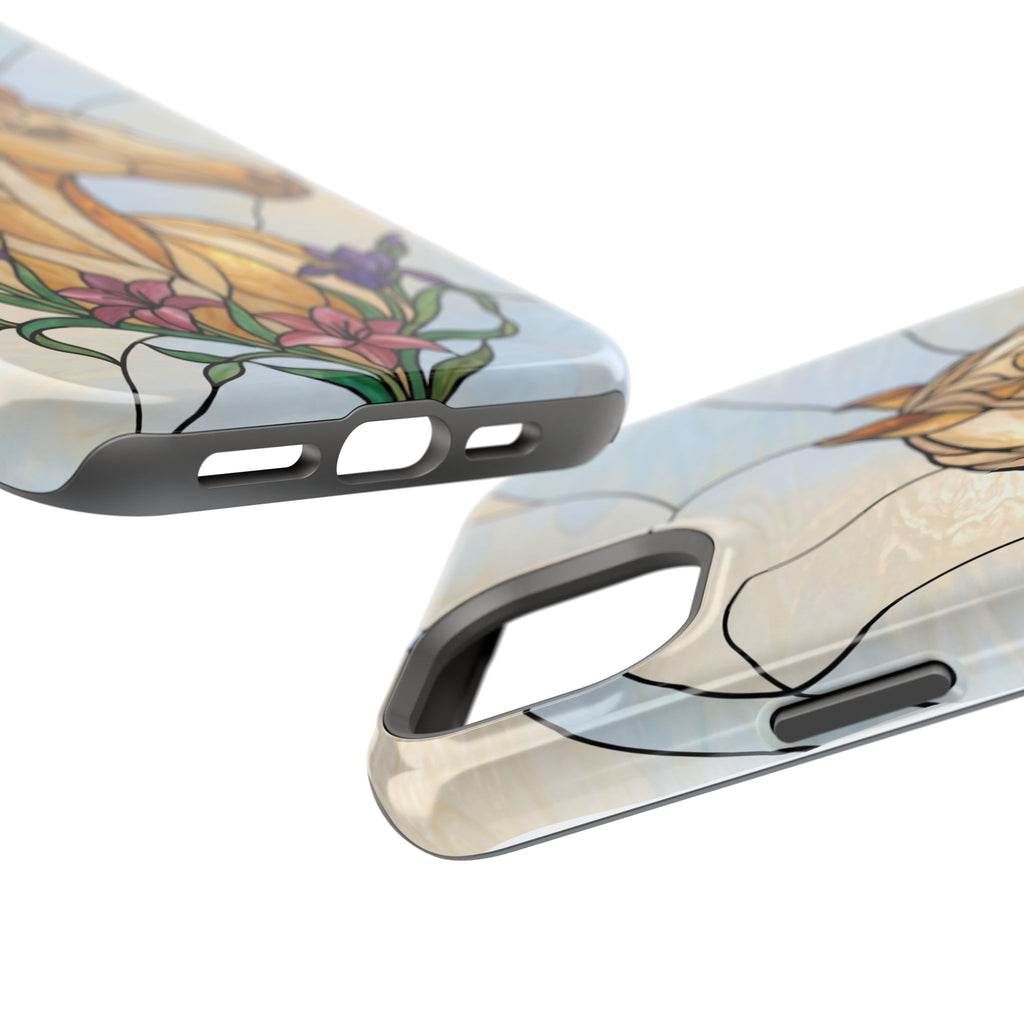 Floral Stained Glass Horse Phone Case — Tough Magnetic Case with Wireless Charging