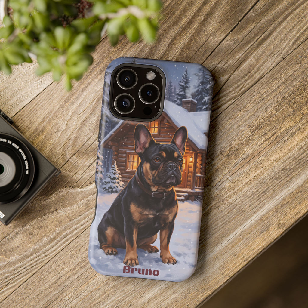 Personalized French Bulldog Cozy Cabin Phone Case — Wireless Charging Cover