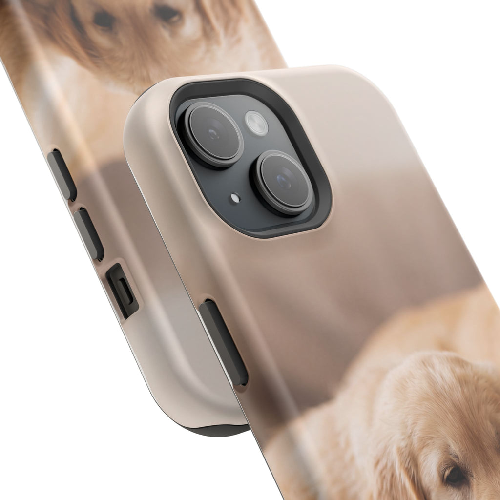 Golden Retriever Puppy Phone Case — Impact-Resistant Wireless Charging Cover