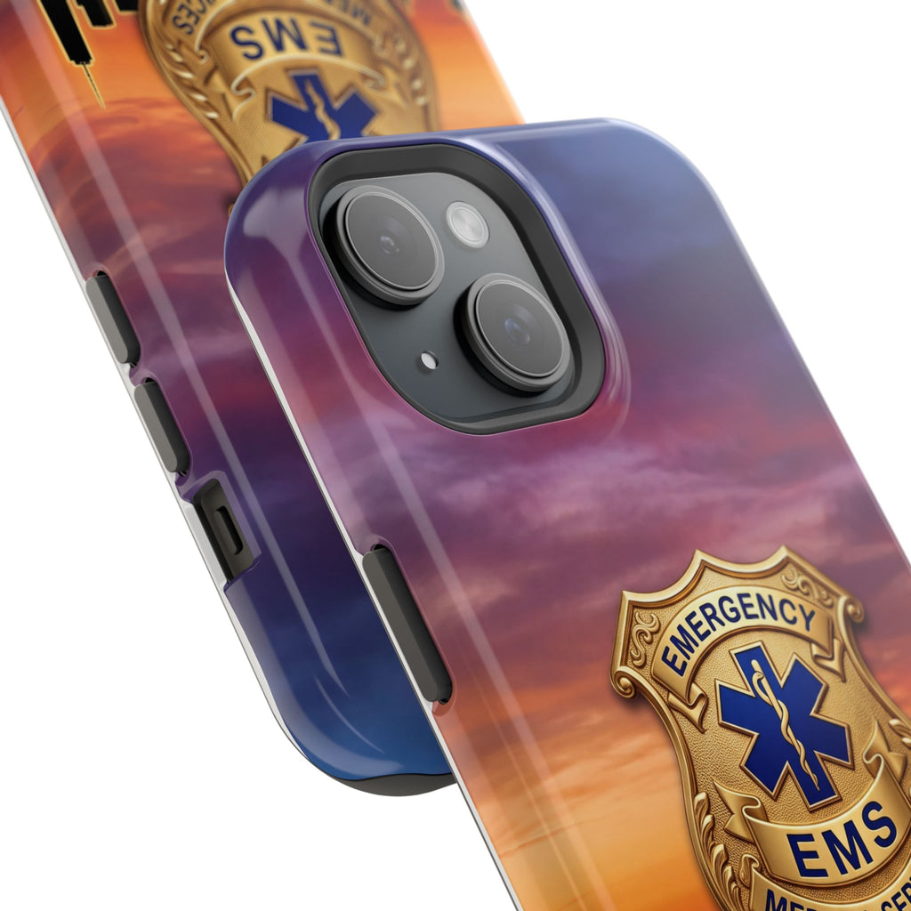 EMS Badge Sunset Skyline Phone Case — Magnetic Wireless Charging Cover