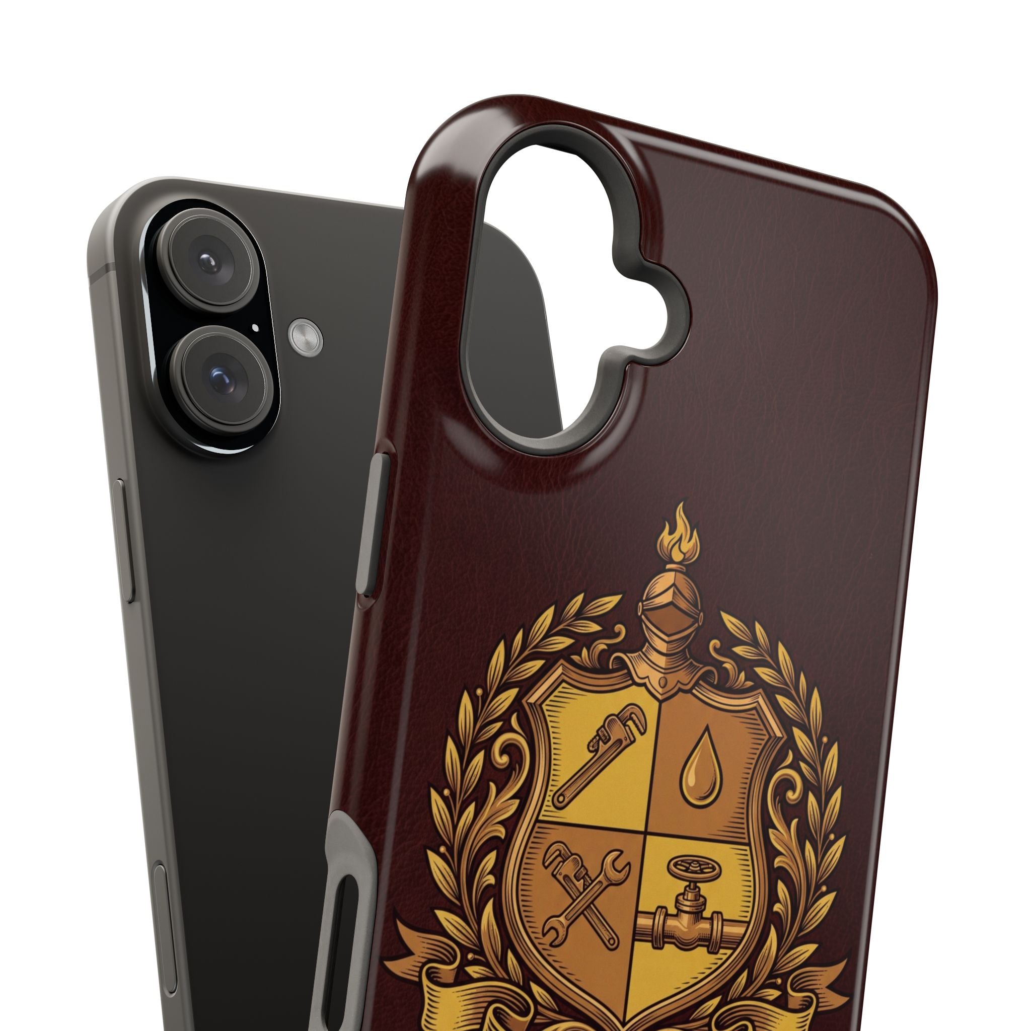 Plumber Crest Phone Case — Heraldic Shield Wireless Charging Cover