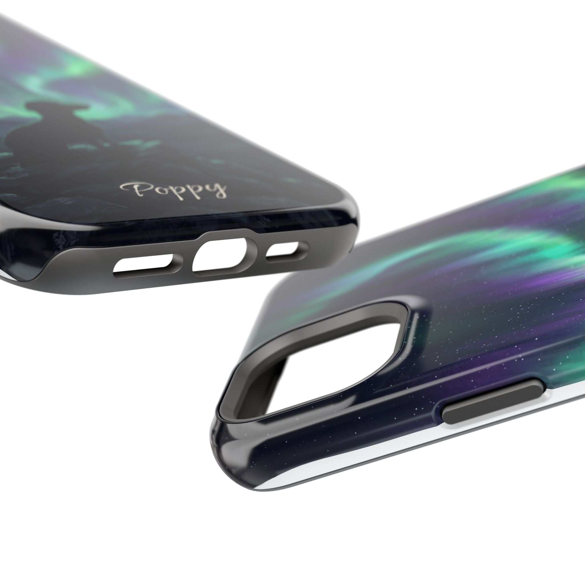Personalized Dachshund Northern Lights Phone Case — Wireless Charging Cover