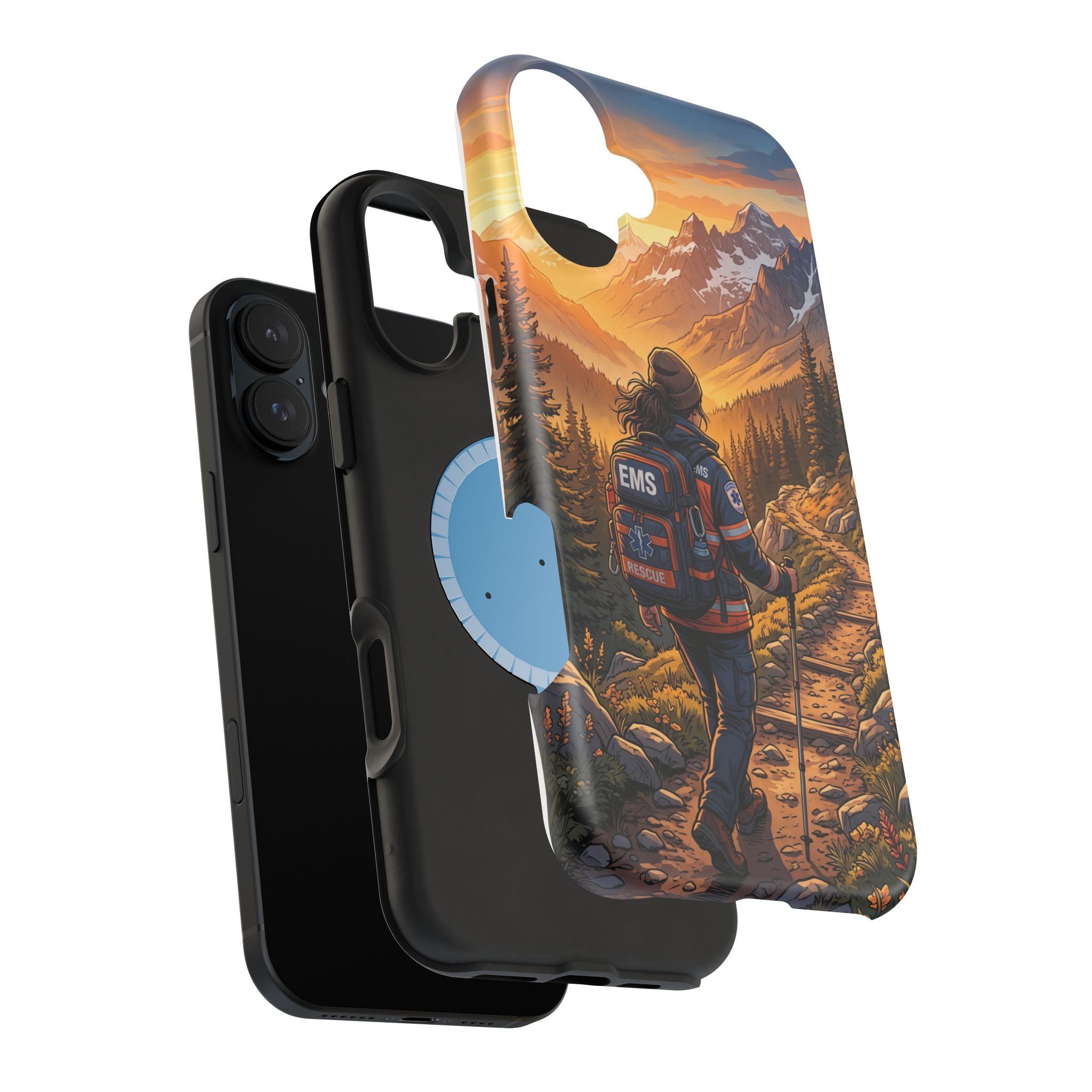 Paramedic/EMT Mountain Phone Case — Magnetic Wireless Charging Cover