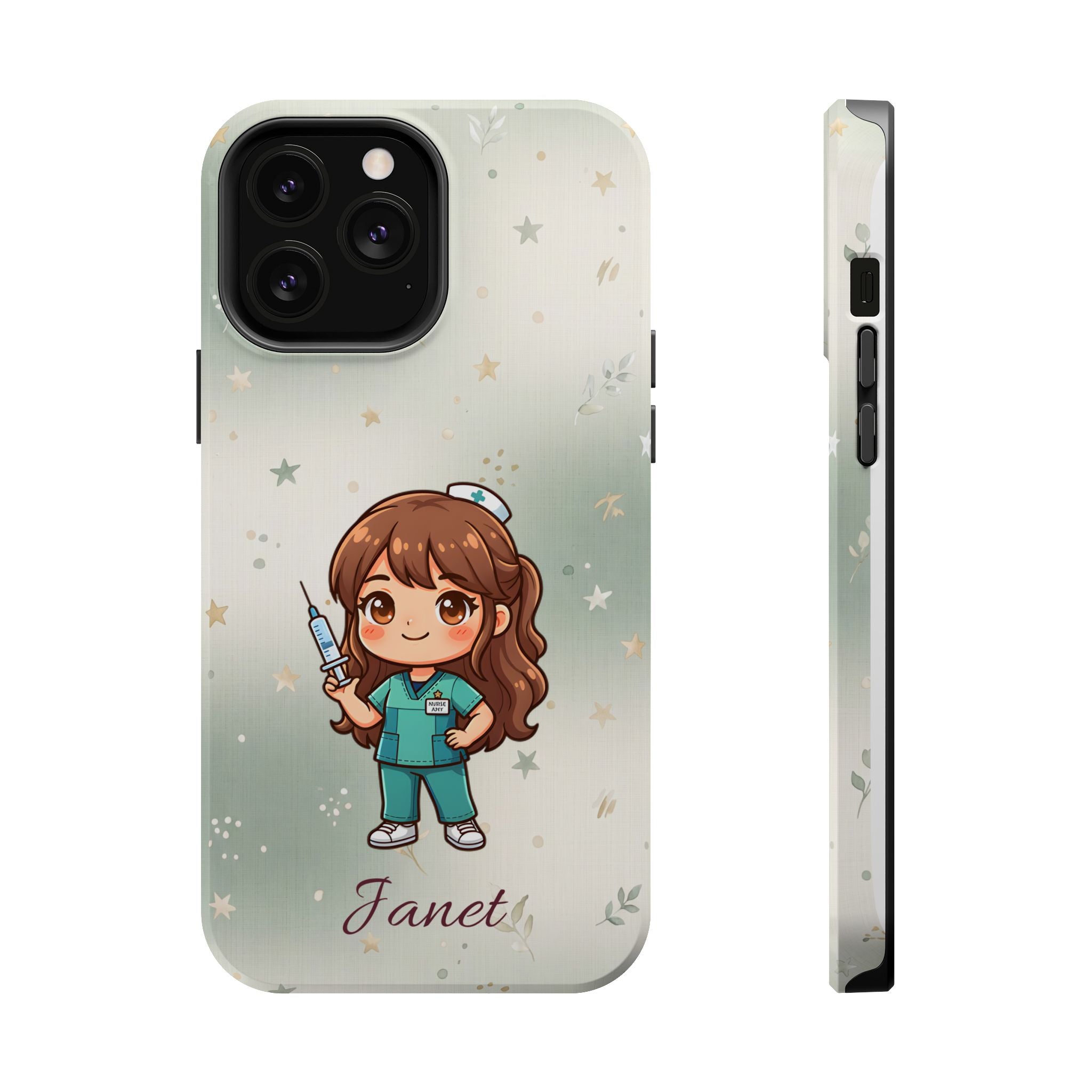 Personalized Nurse with Syringe Phone Case — Wireless Charging Cover