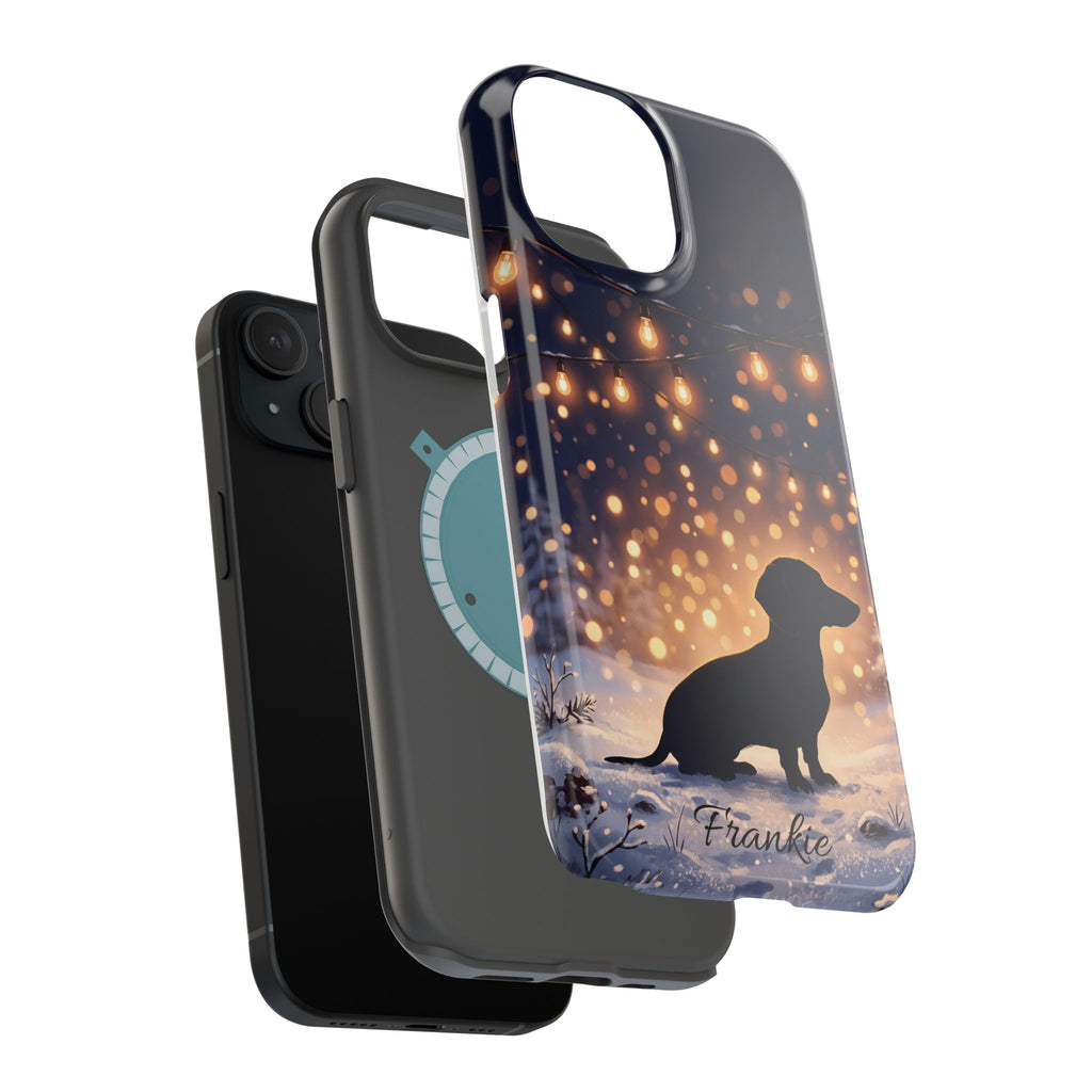 Personalized Dachshund Golden Sparks Phone Case — Wireless Charging Cover