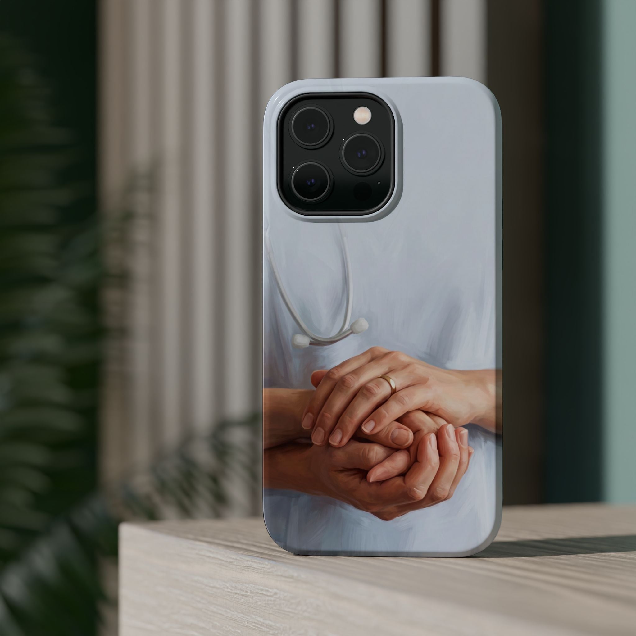 Impact-Resistant Phone Case — Caring Hands Wireless Charging Cover