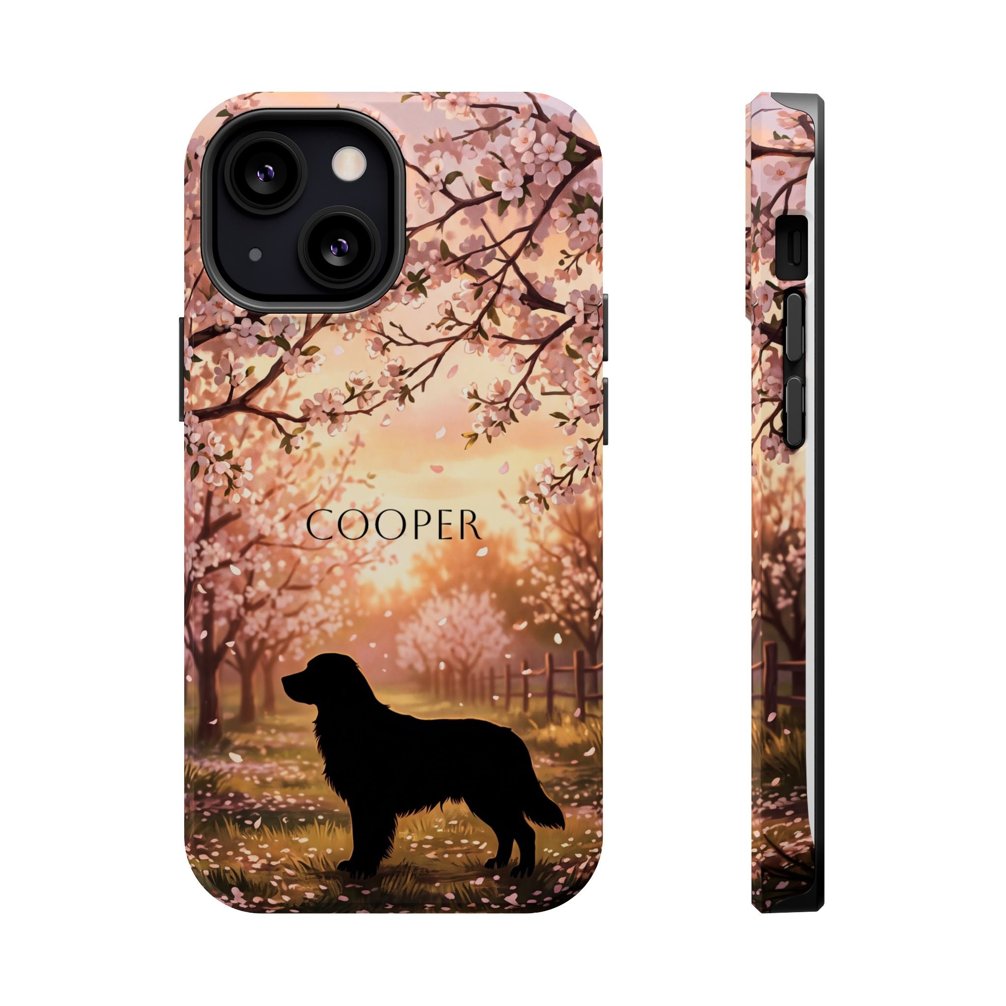 Personalized Golden Retriever Autumn Forest Phone Case — Wireless Charging Cover