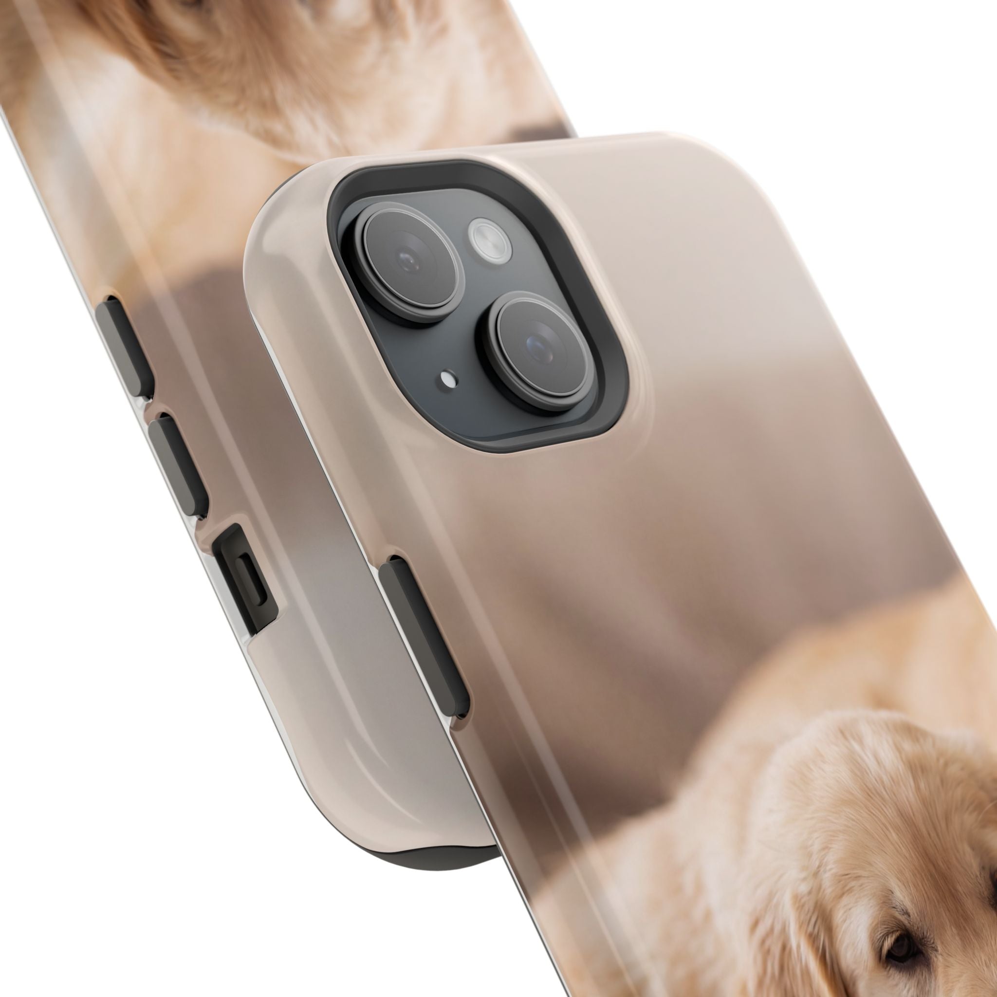 Golden Retriever Puppy Phone Case — Impact-Resistant Wireless Charging Cover