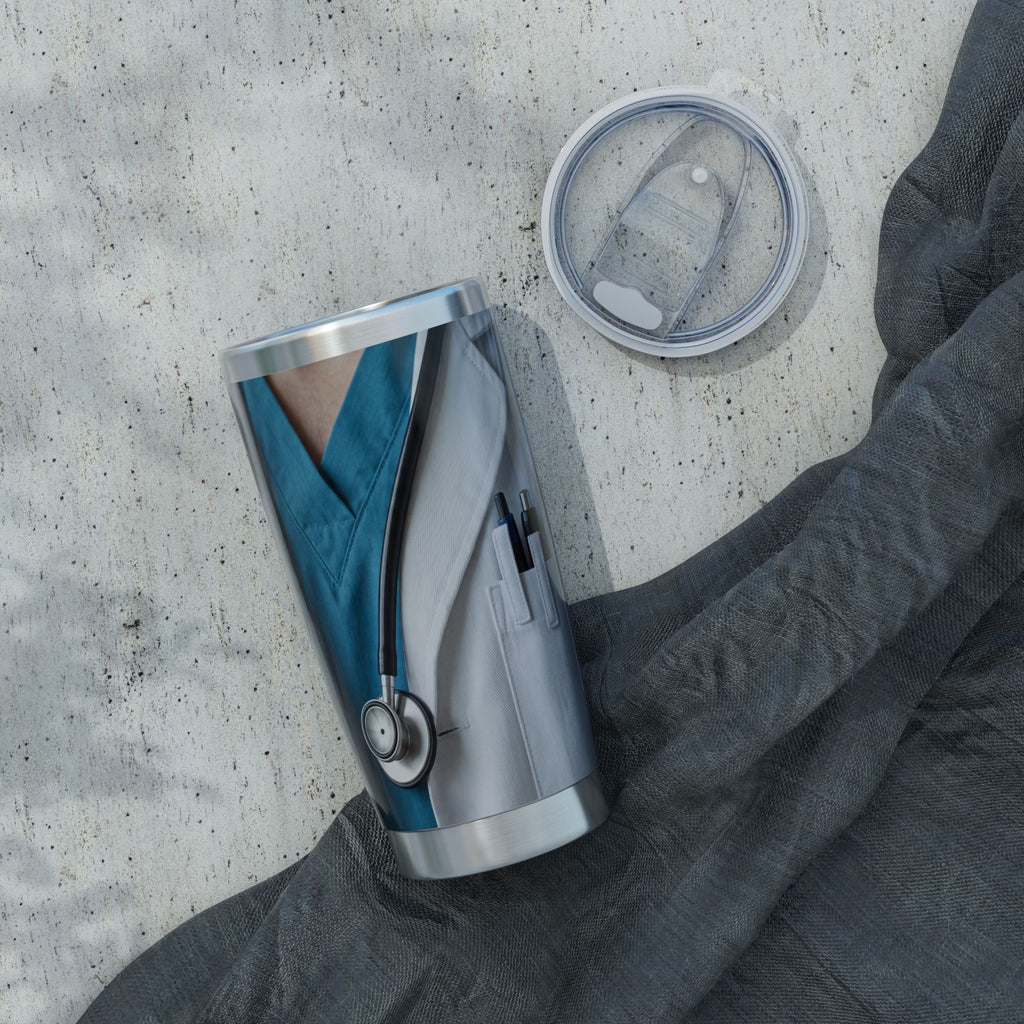 Personalized Doctor Stethoscope 20 oz Tumbler – Custom Name Medical Scrubs Travel Mug