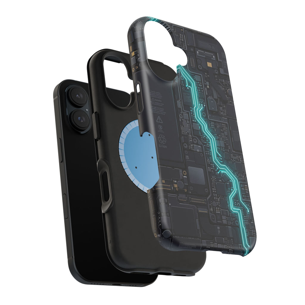 Cyan Bolt Electrician Phone Case — Electric Circuit Wireless Charging Cover