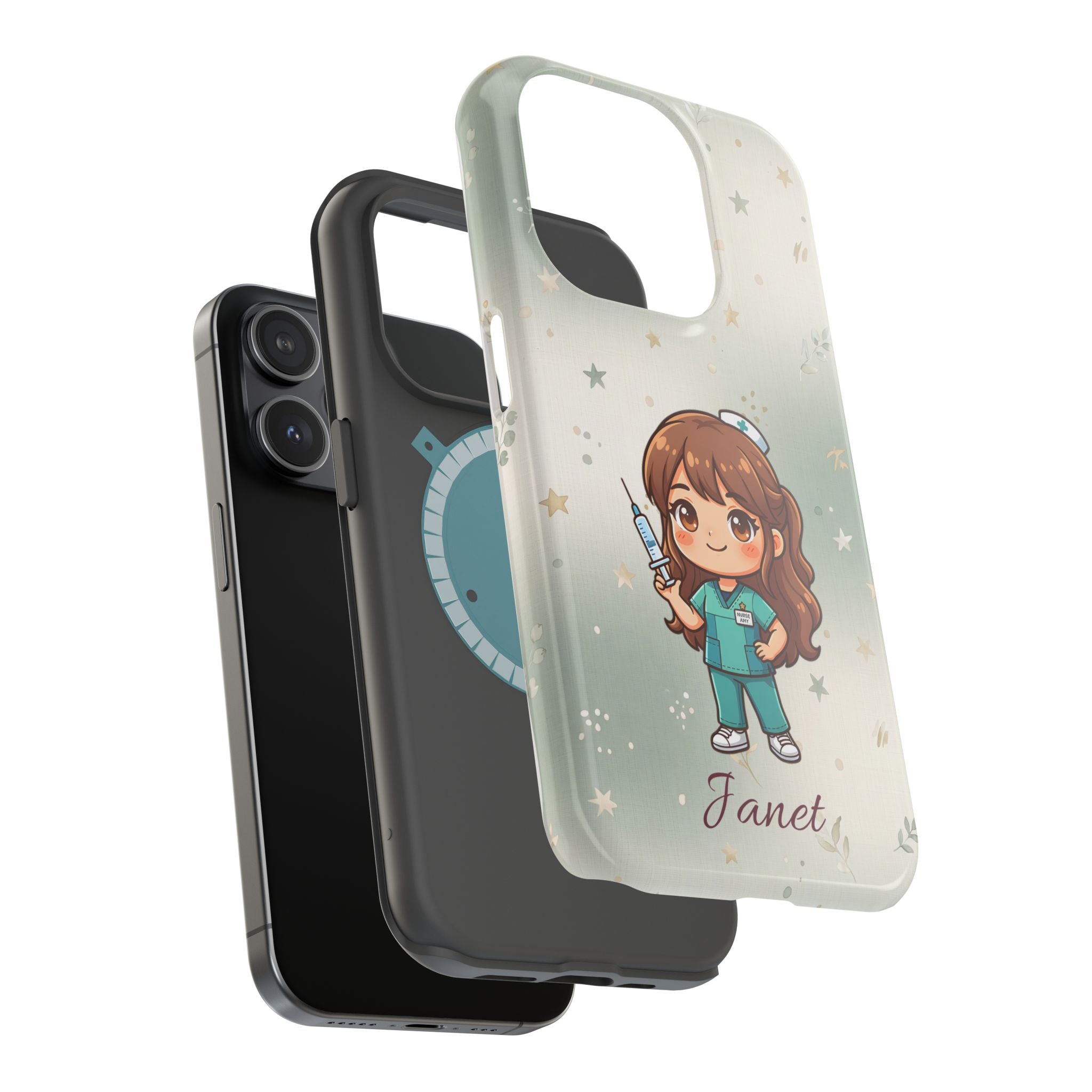 Personalized Nurse with Syringe Phone Case — Wireless Charging Cover