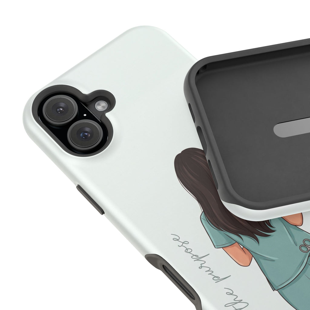 Nurse Illustration Phone Case — Impact-Resistant Wireless Charging Cover
