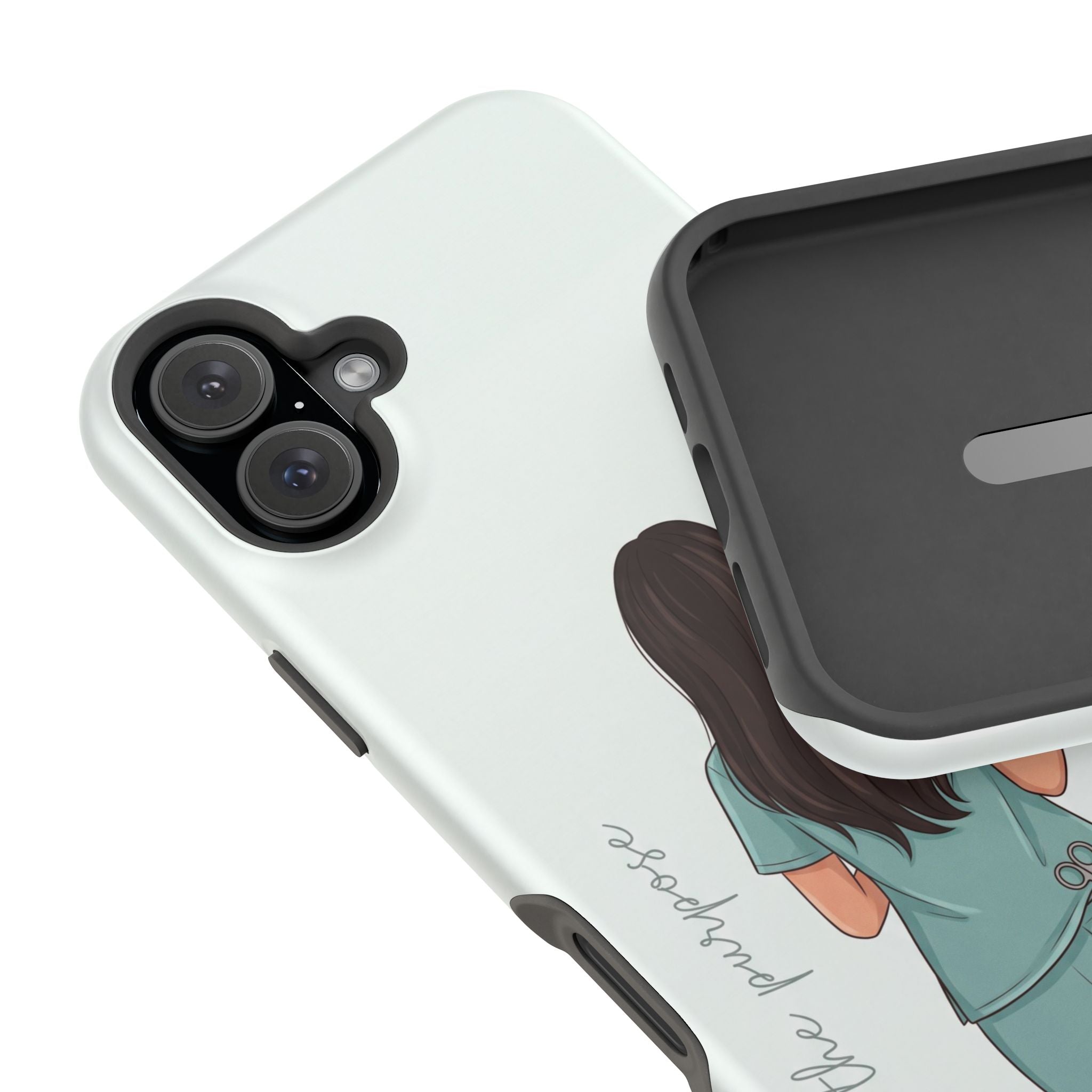 Nurse Illustration Phone Case — Impact-Resistant Wireless Charging Cover