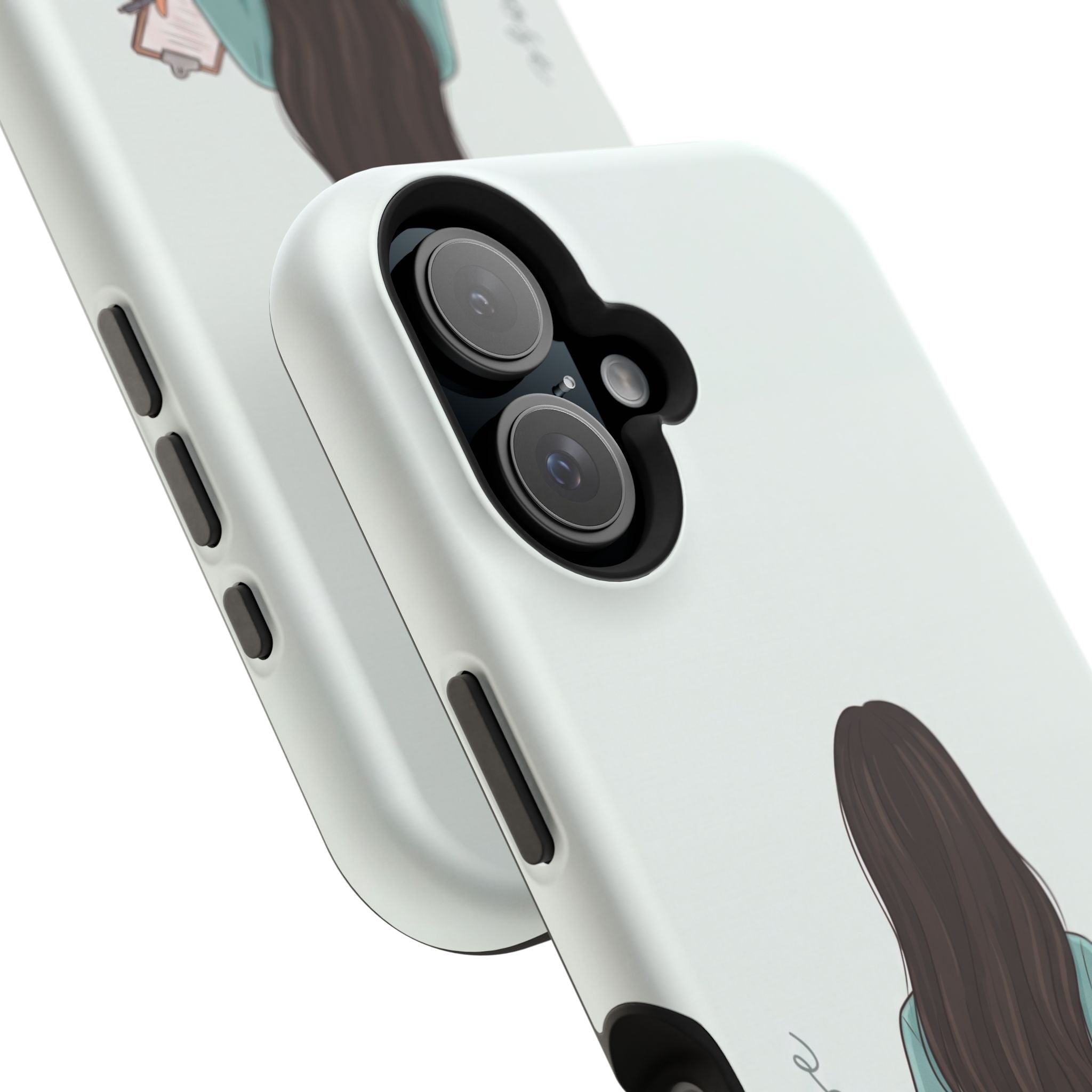 Nurse Illustration Phone Case — Impact-Resistant Wireless Charging Cover