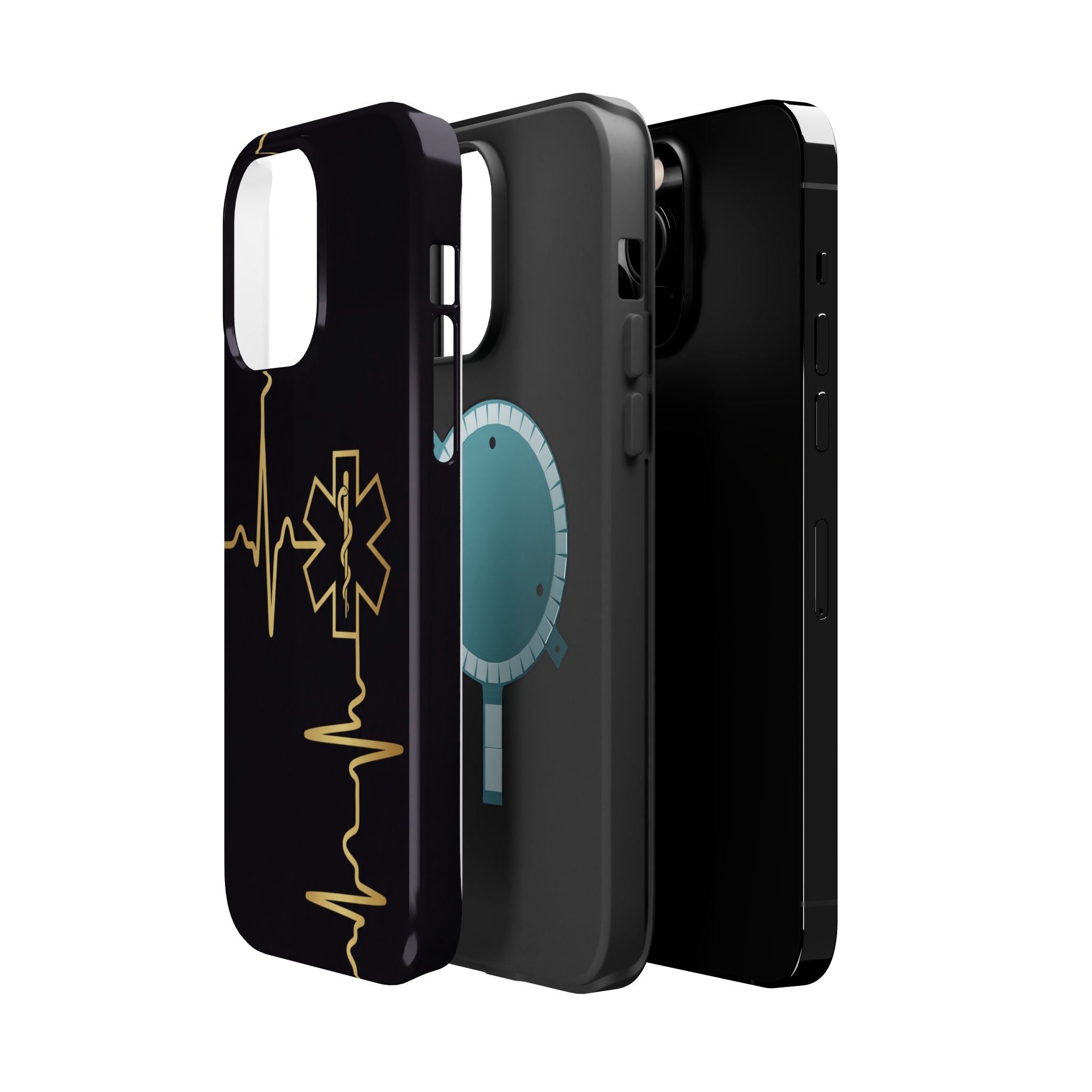 Paramedic/EMT Heartbeat Line Phone Case — Magnetic Wireless Charging Cover