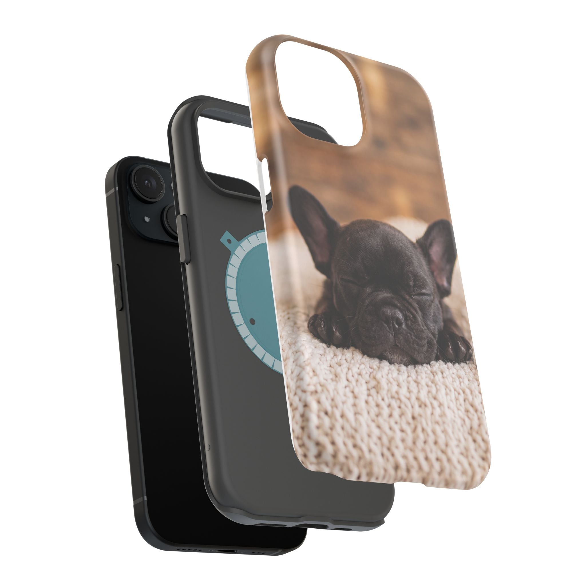 Sleepy French Bulldog Phone Case — Impact-Resistant Wireless Charging Cover