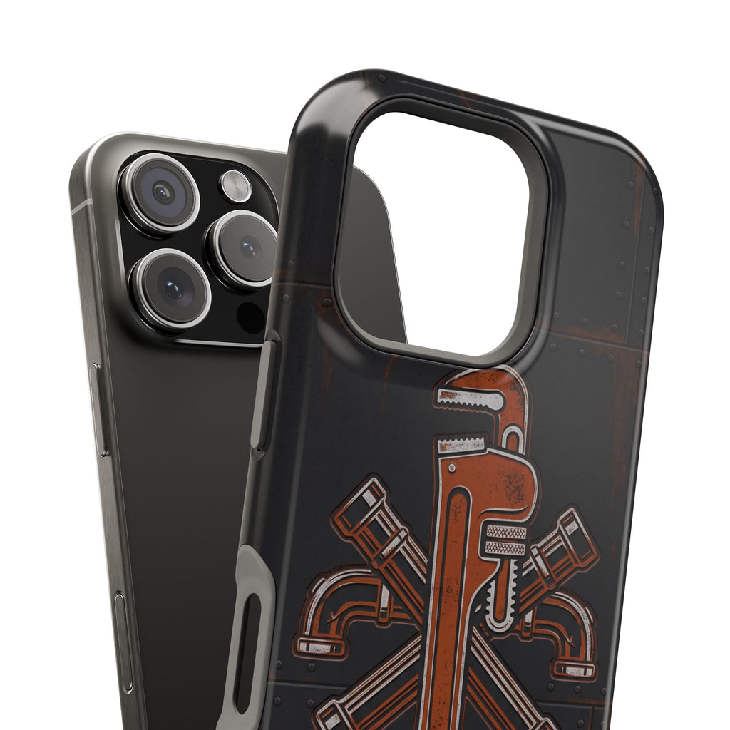 Tough By Trade Phone Case — Crossed Wrenches Wireless Charging Cover