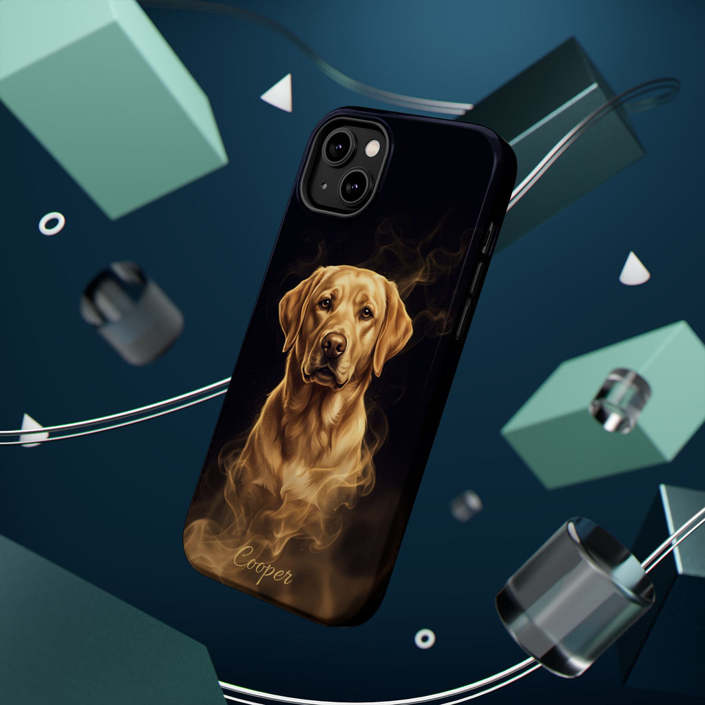 Personalized Gold Smoke Labrador Phone Case — Tough Magnetic Case with Wireless Charging