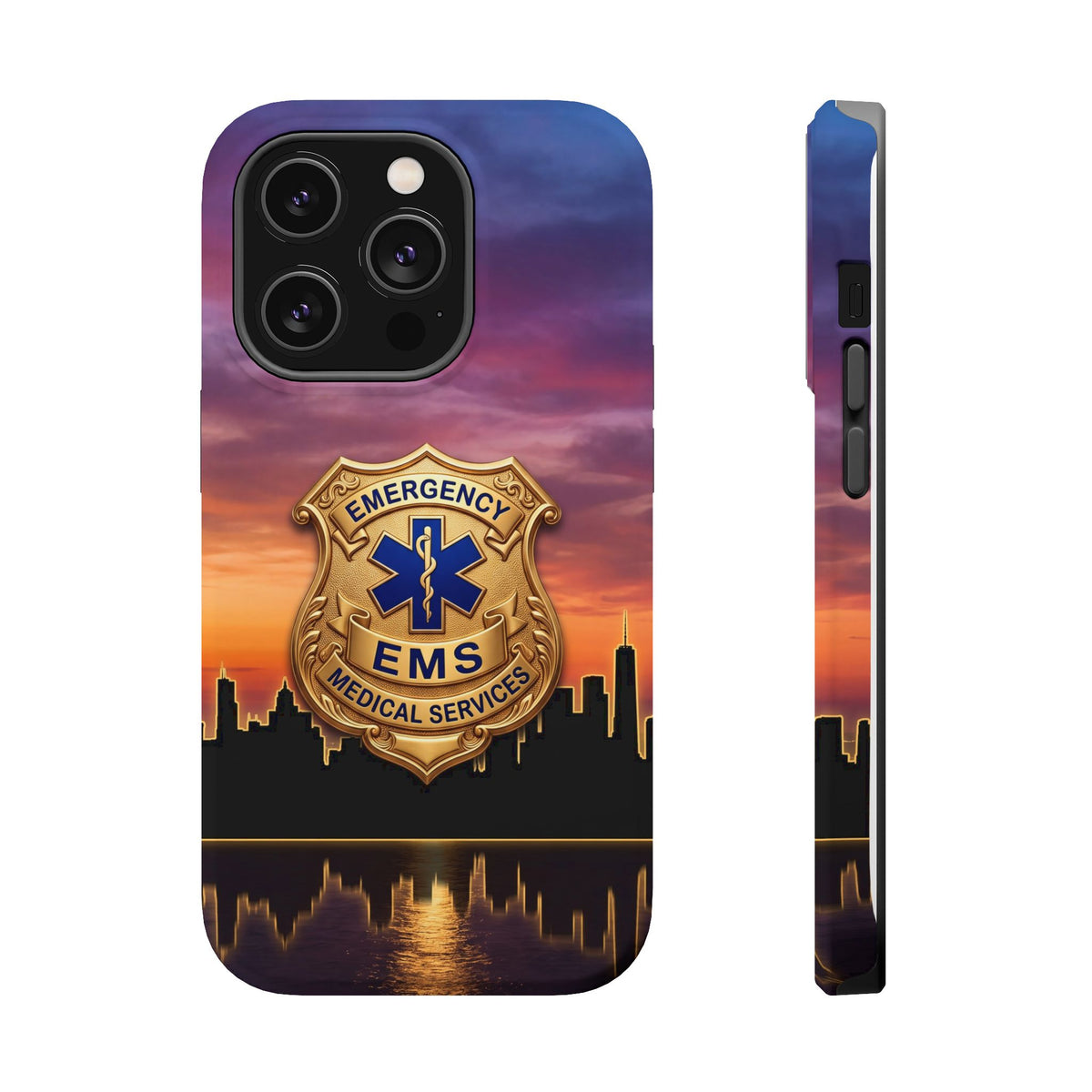 EMS Badge Sunset Skyline Phone Case — Magnetic Wireless Charging Cover