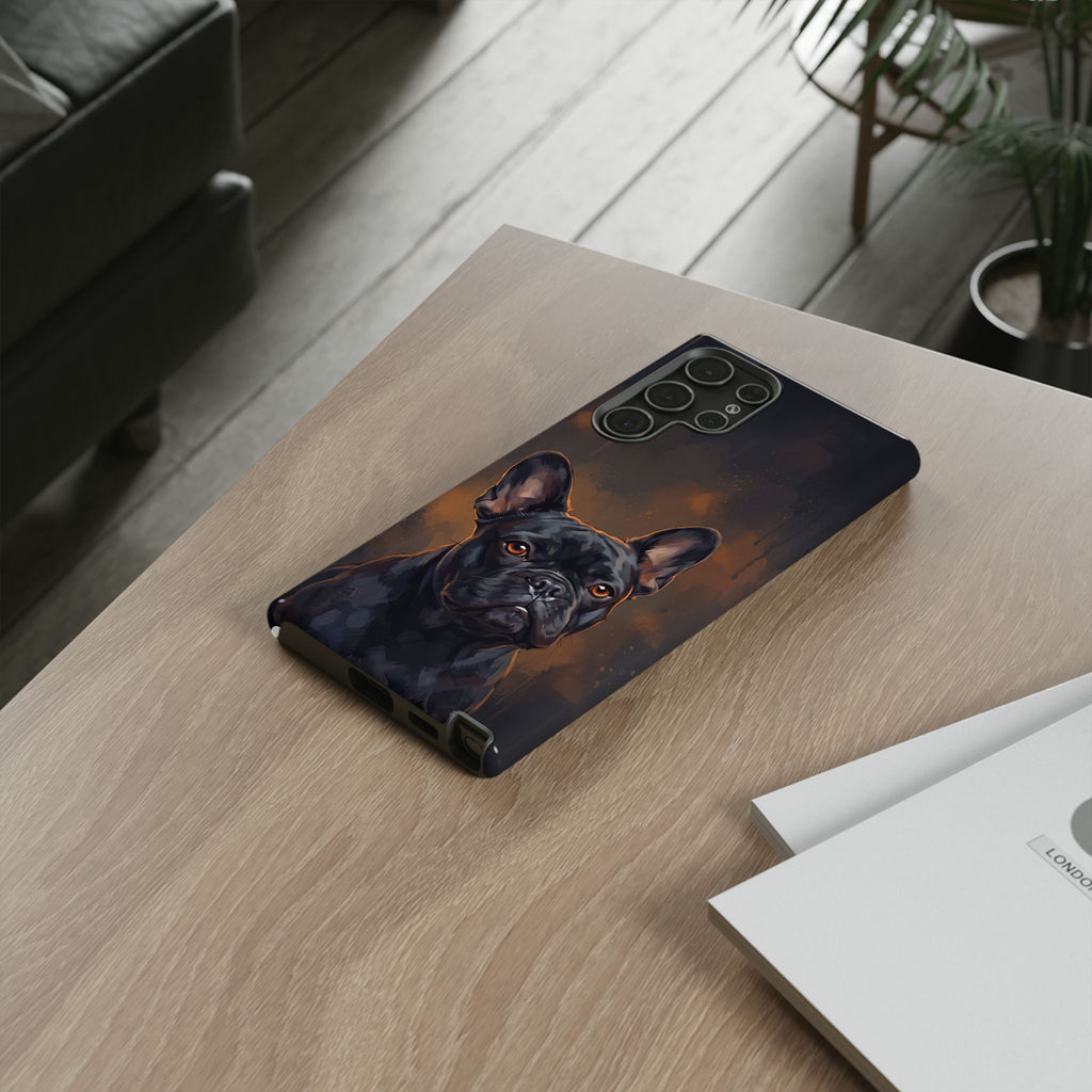 Moody French Bulldog Portrait Phone Case | Dramatic Studio Photography Style | iPhone & Samsung